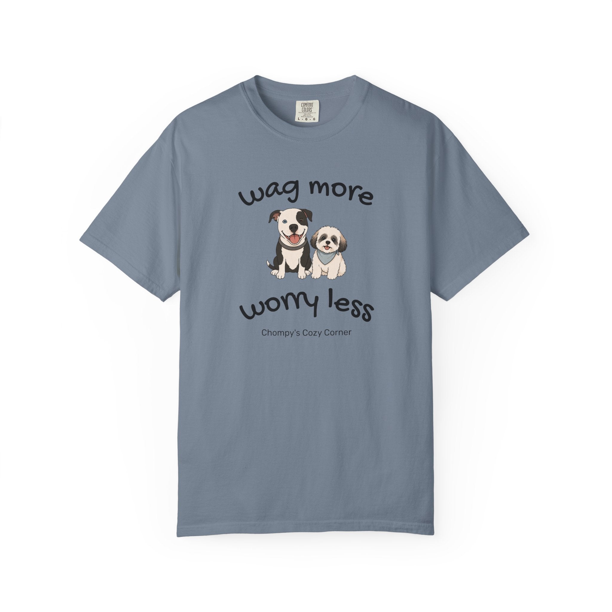 Wag More Worry Less Dog Graphic T-Shirt