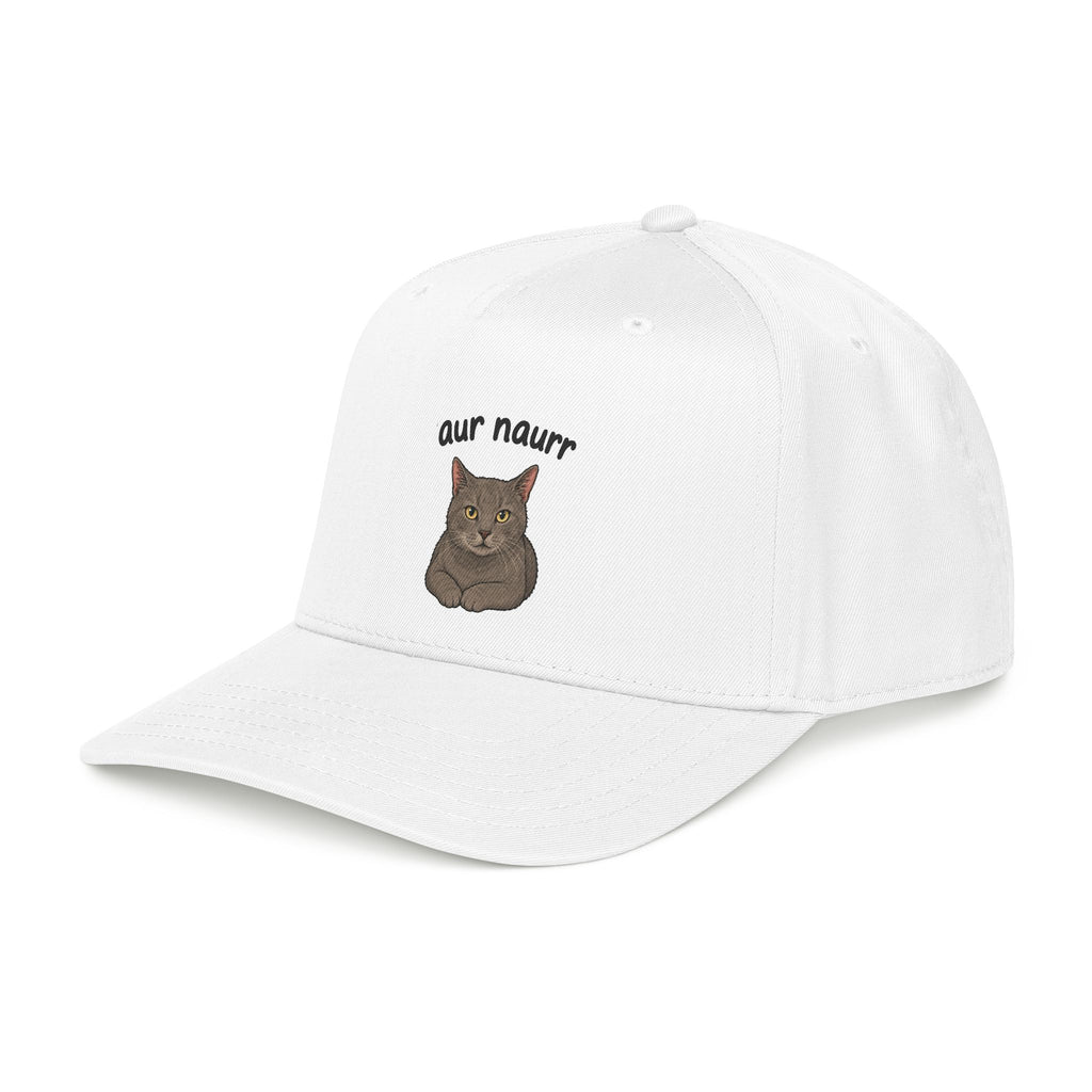 Cat Face Baseball Cap — "aur naurr" Cute Grumpy Kitty Embroidered Hat