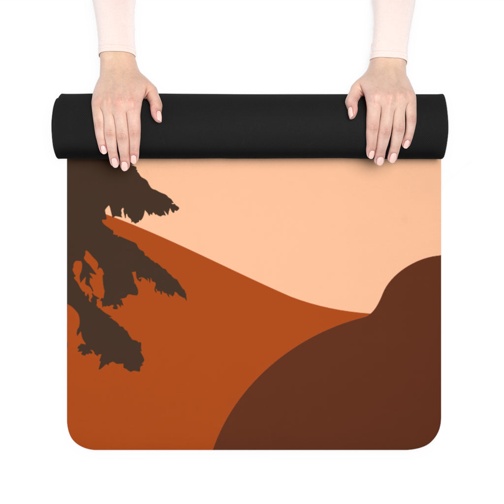 Yoga Mat — Pink Rubber Mat with “breathe.” Motivational Design