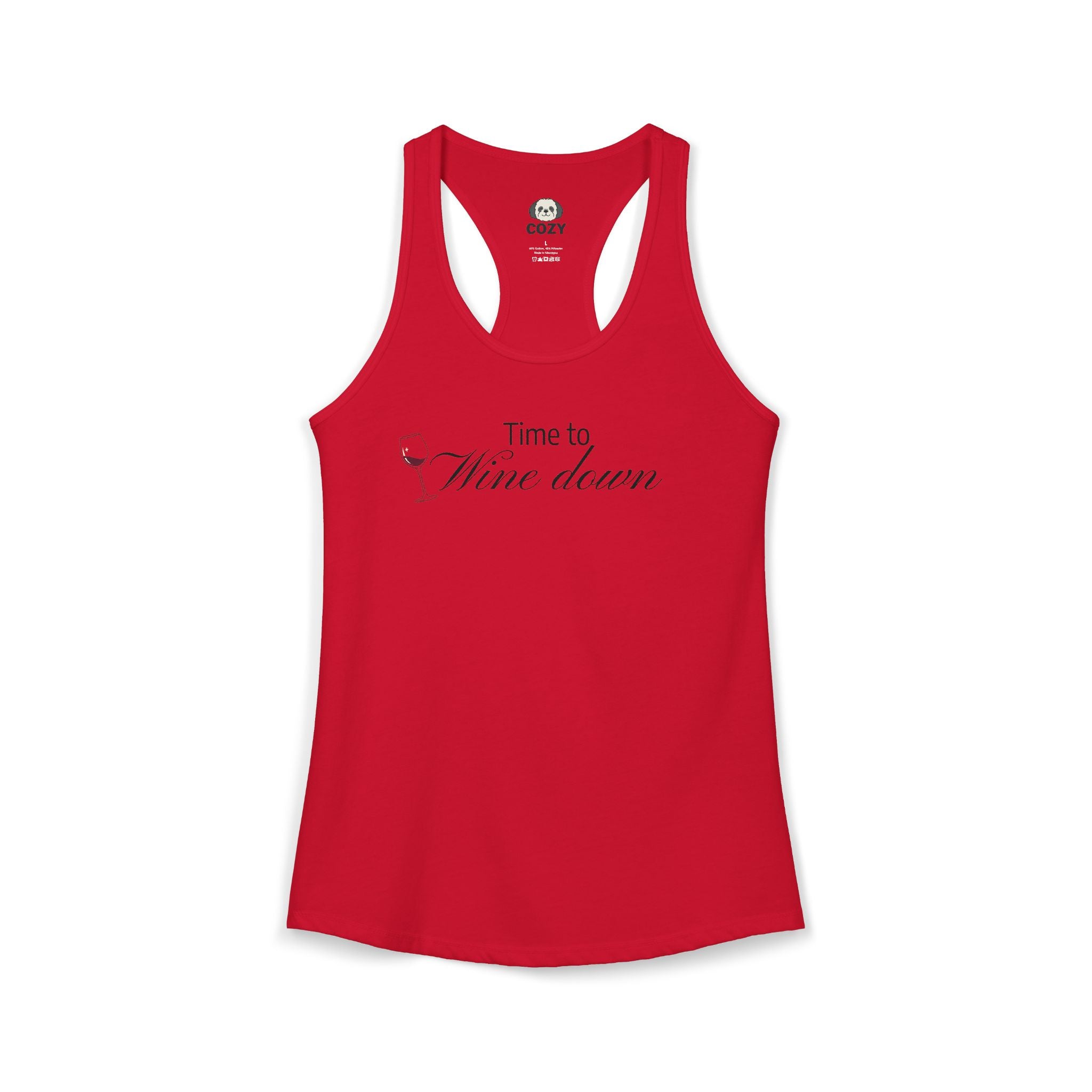 Time to Wine Down Racerback Tank — Yoga Wine Glass Tank Top for Women