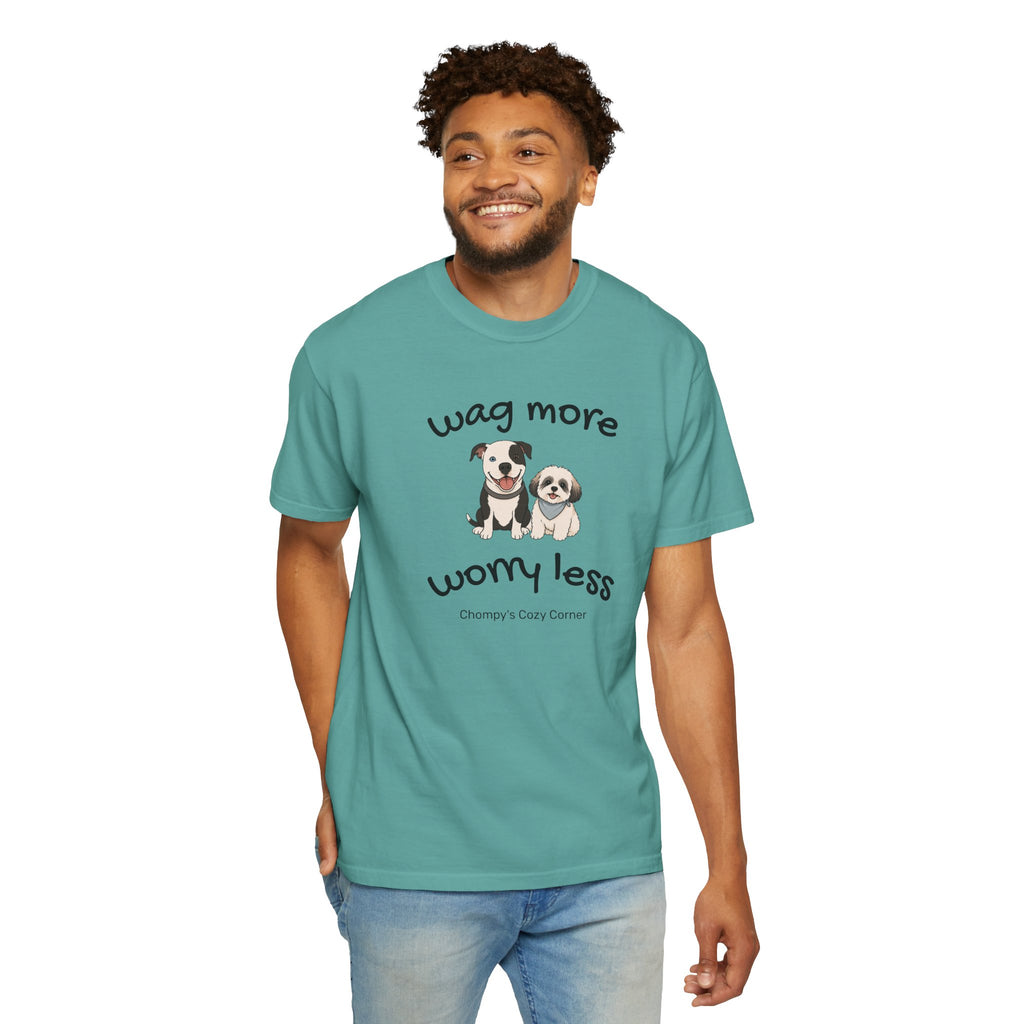 Wag More Worry Less Dog Graphic T-Shirt