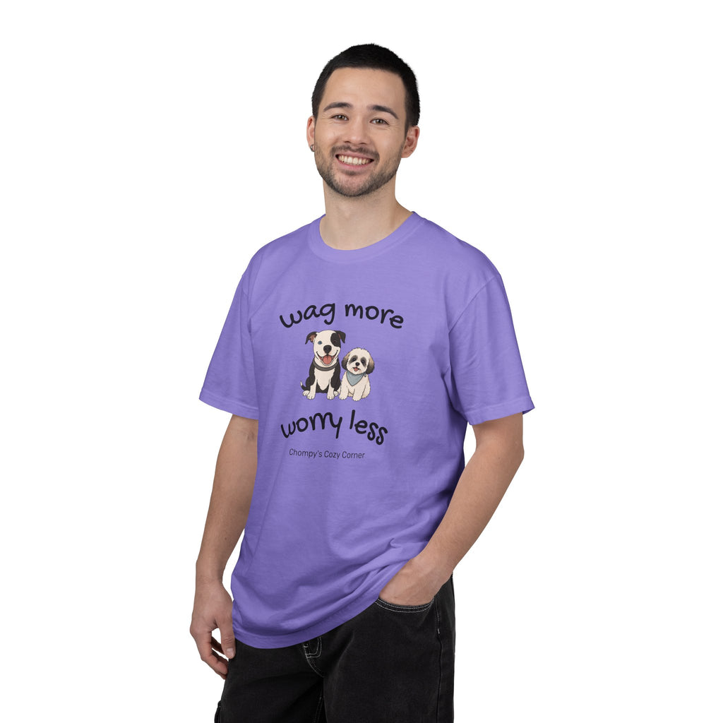 Wag More Worry Less Dog Graphic T-Shirt