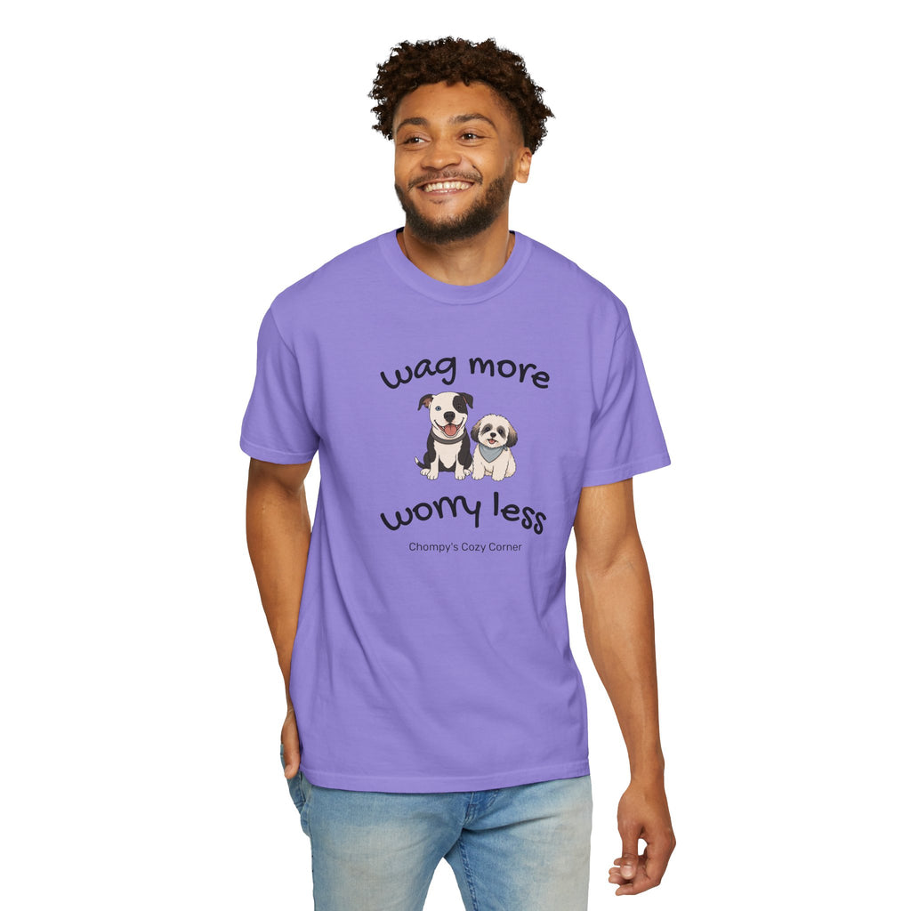 Wag More Worry Less Dog Graphic T-Shirt