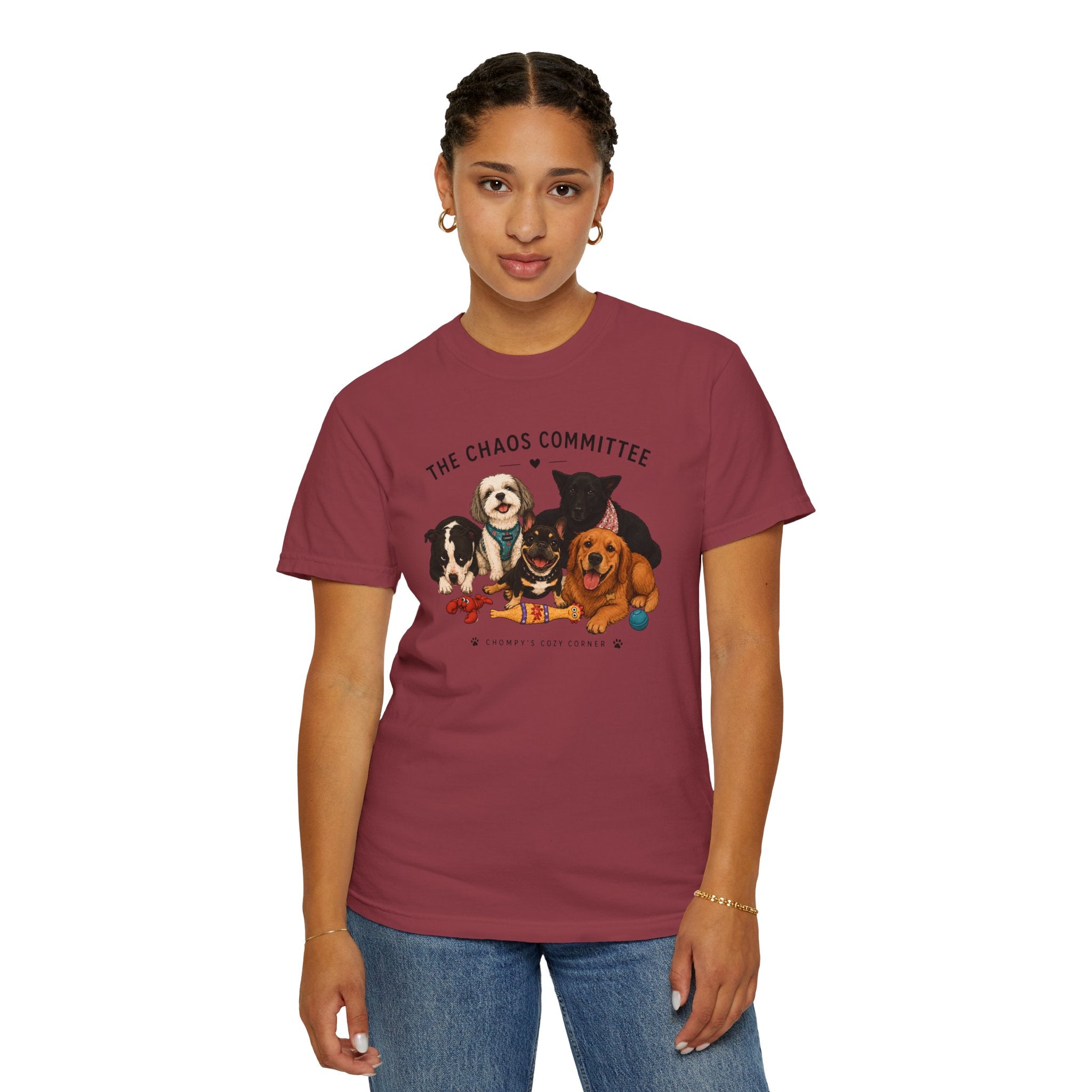Chompy & Furriends ft. Fenlons: The Chaos Committee T-Shirt — Cute Pack of Dogs Graphic Tee