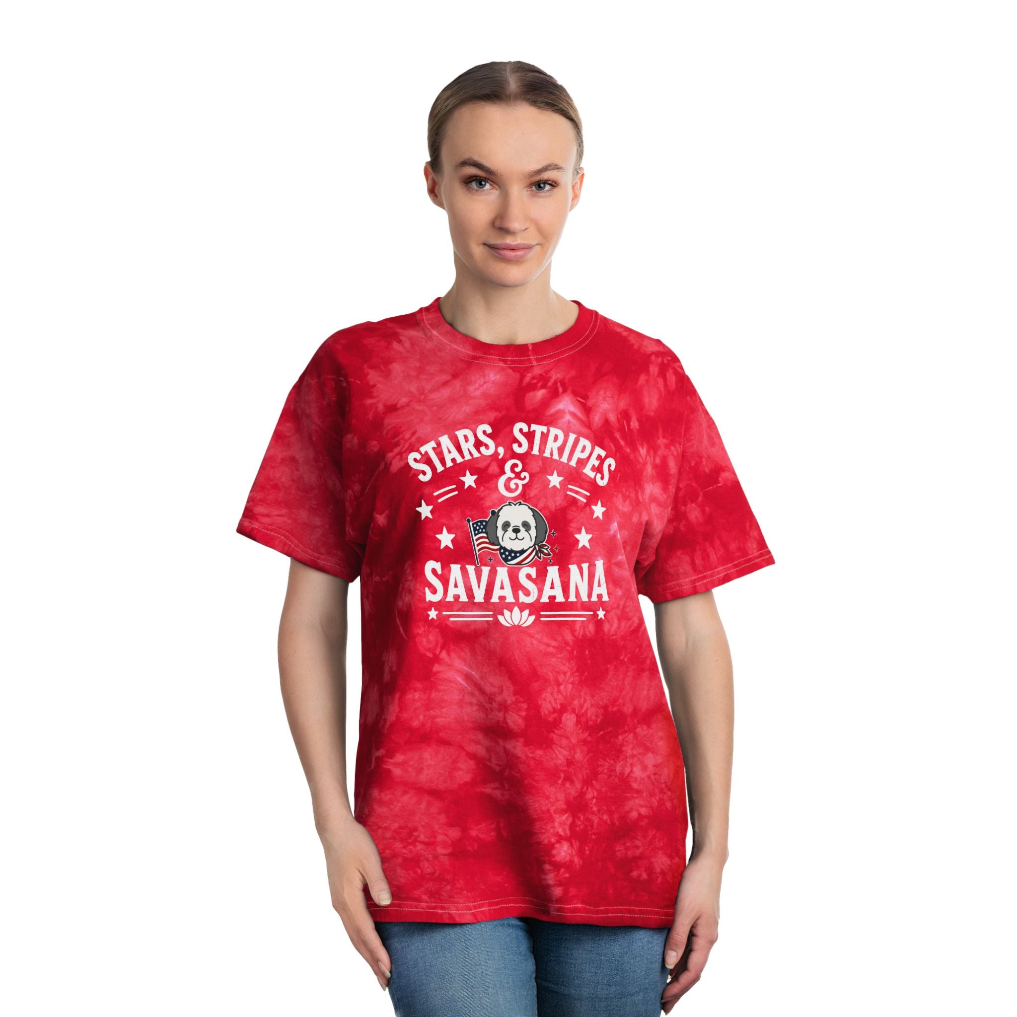Stars stripes savasana Tie-Dye Tee for yoga