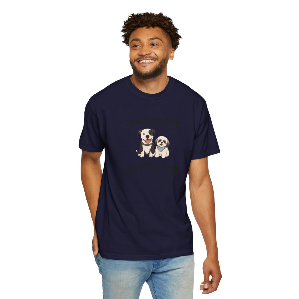 Wag More Worry Less Dog Graphic T-Shirt