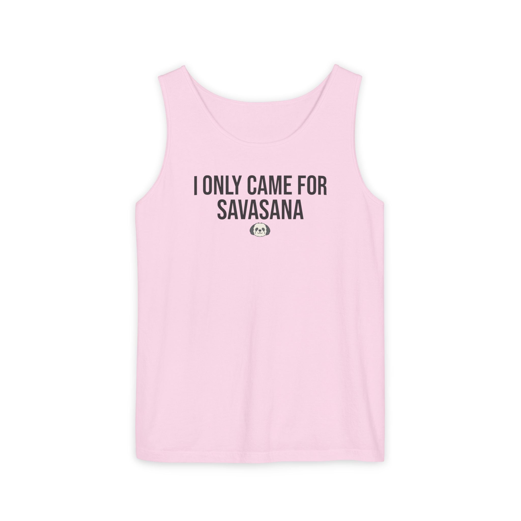Yoga Tank Top — "I Only Came for Savasana" Shih Poo Design