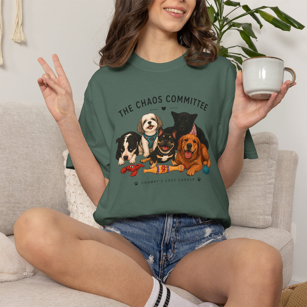 Chompy & Furriends ft. Fenlons: The Chaos Committee T-Shirt — Cute Pack of Dogs Graphic Tee