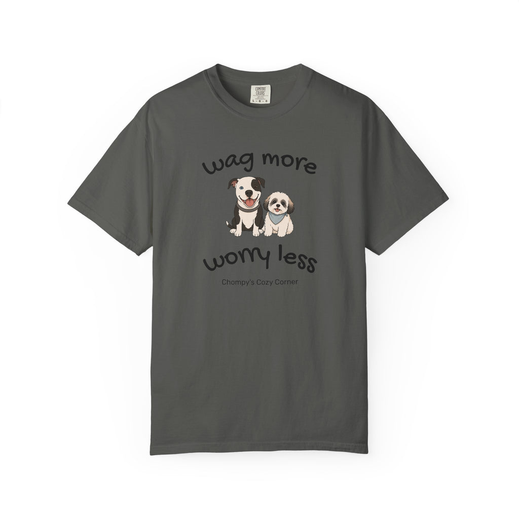 Wag More Worry Less Dog Graphic T-Shirt