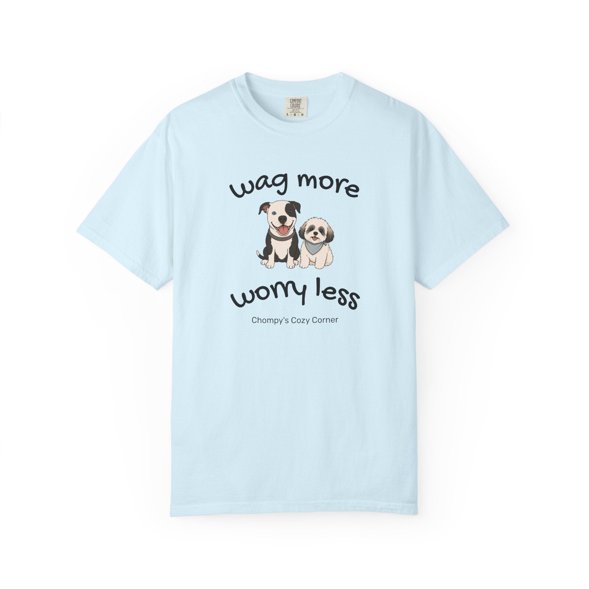 Wag More Worry Less Dog Graphic T-Shirt