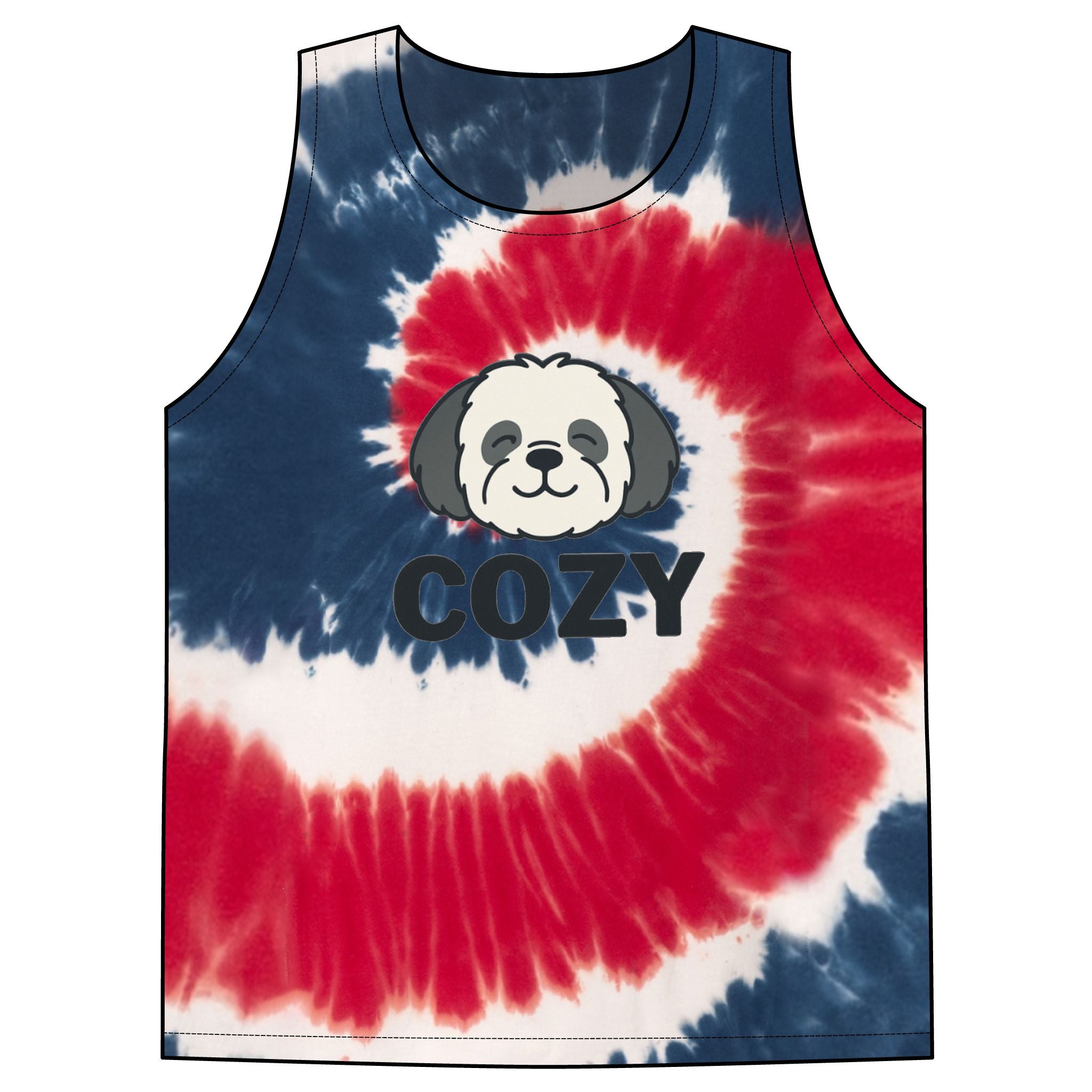 Cozy Shihpoo Tie-Dye Tank Top