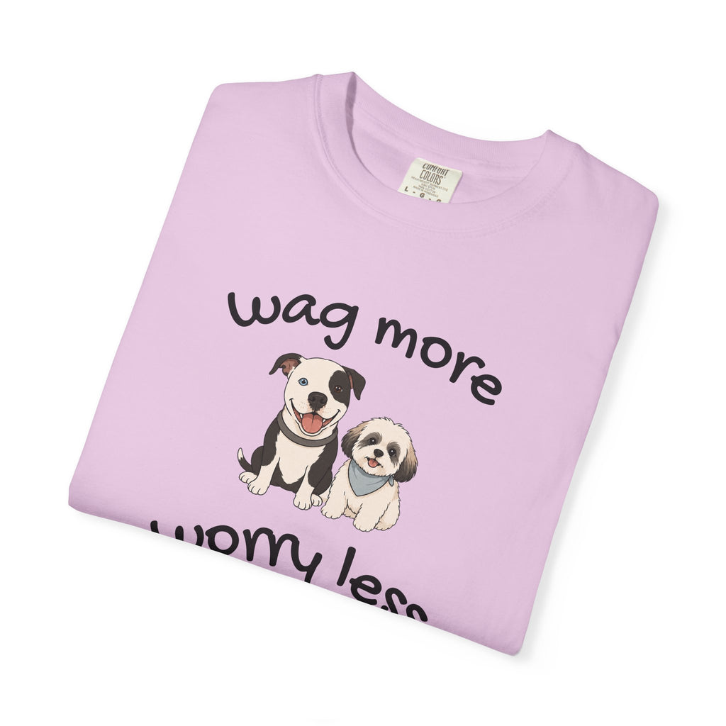 Wag More Worry Less Dog Graphic T-Shirt