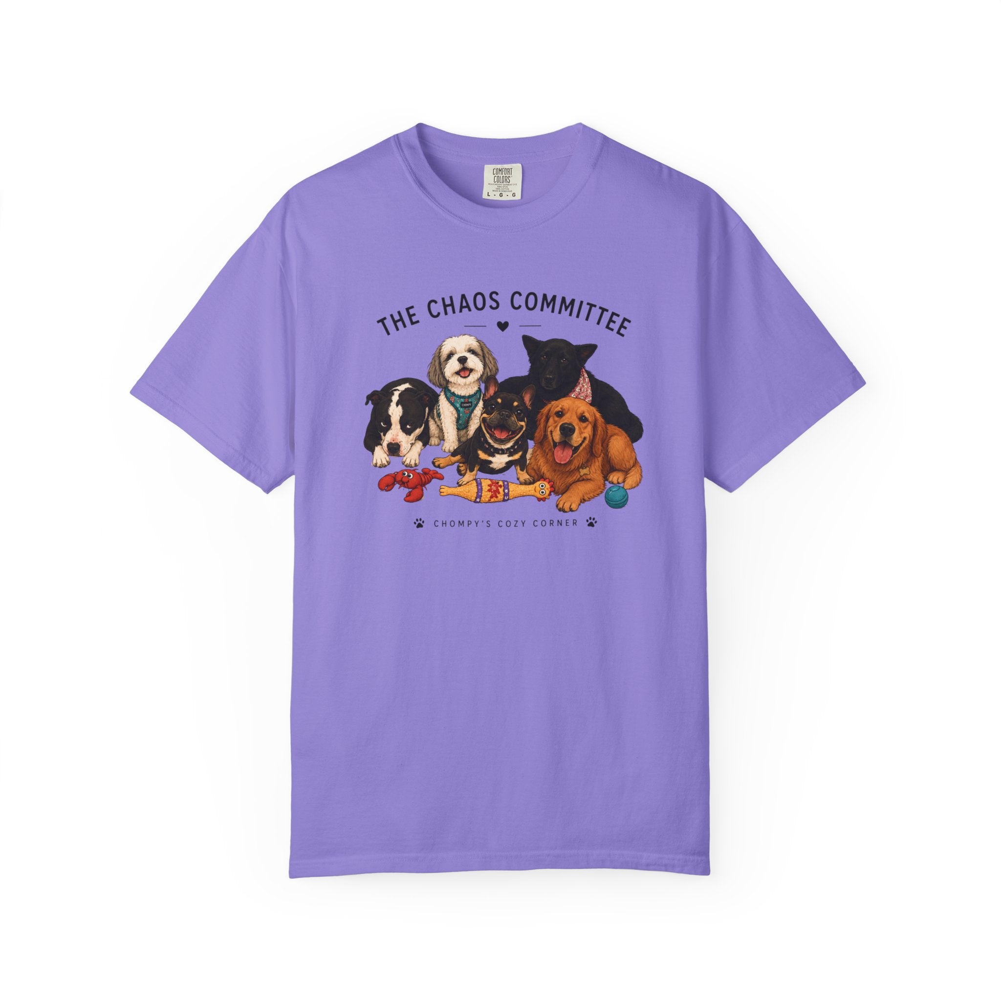 Chompy & Furriends ft. Fenlons: The Chaos Committee T-Shirt — Cute Pack of Dogs Graphic Tee