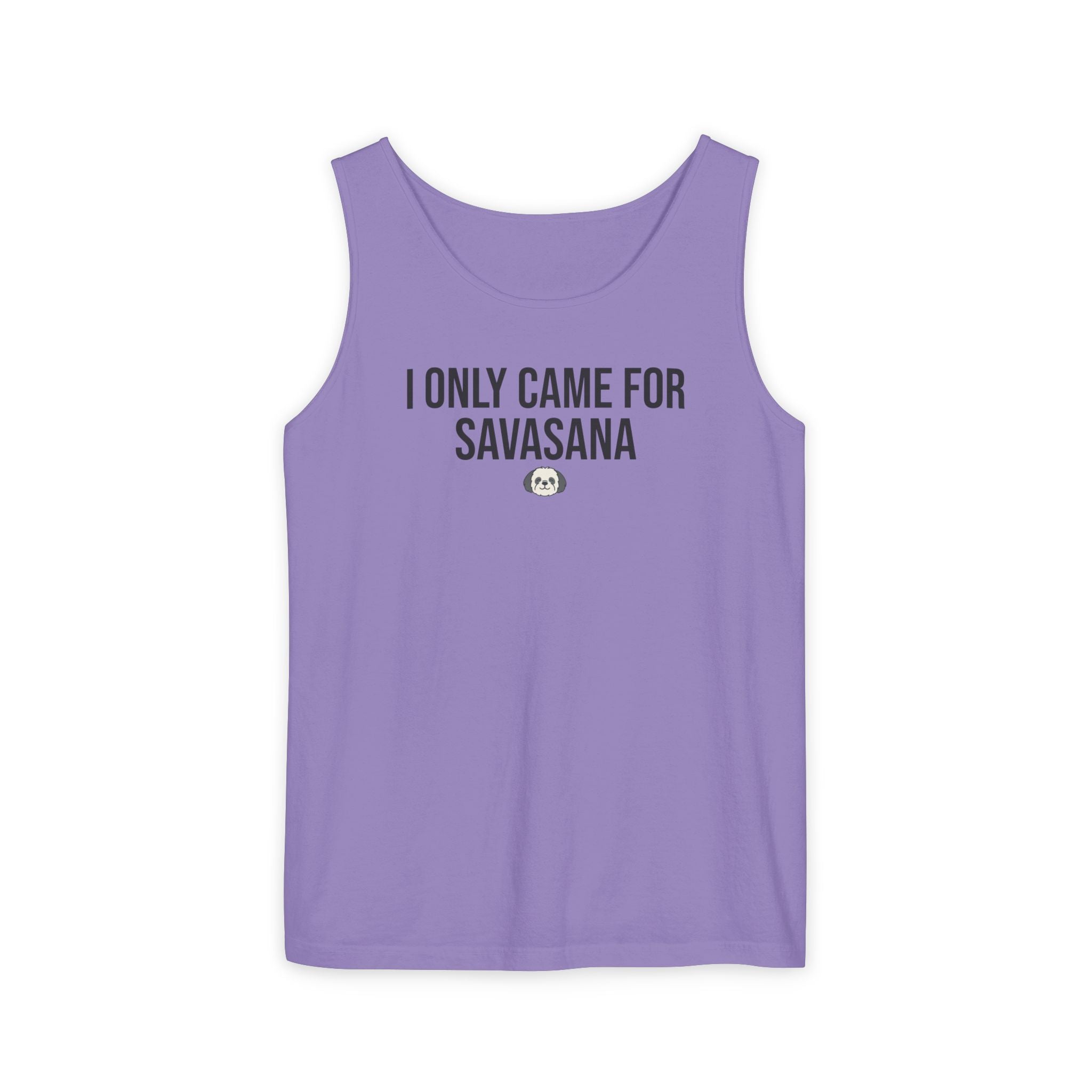 Yoga Tank Top — "I Only Came for Savasana" Shih Poo Design