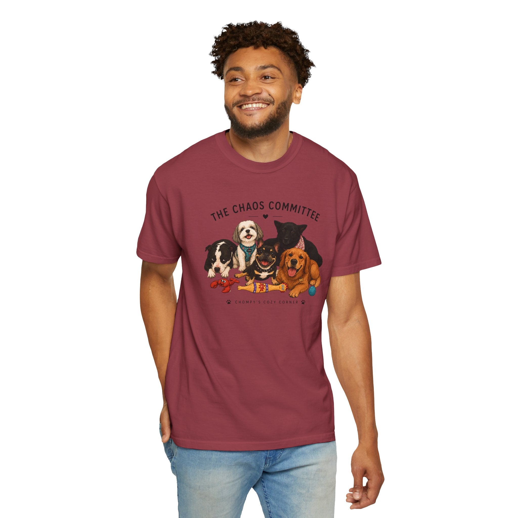 Chompy & Furriends ft. Fenlons: The Chaos Committee T-Shirt — Cute Pack of Dogs Graphic Tee