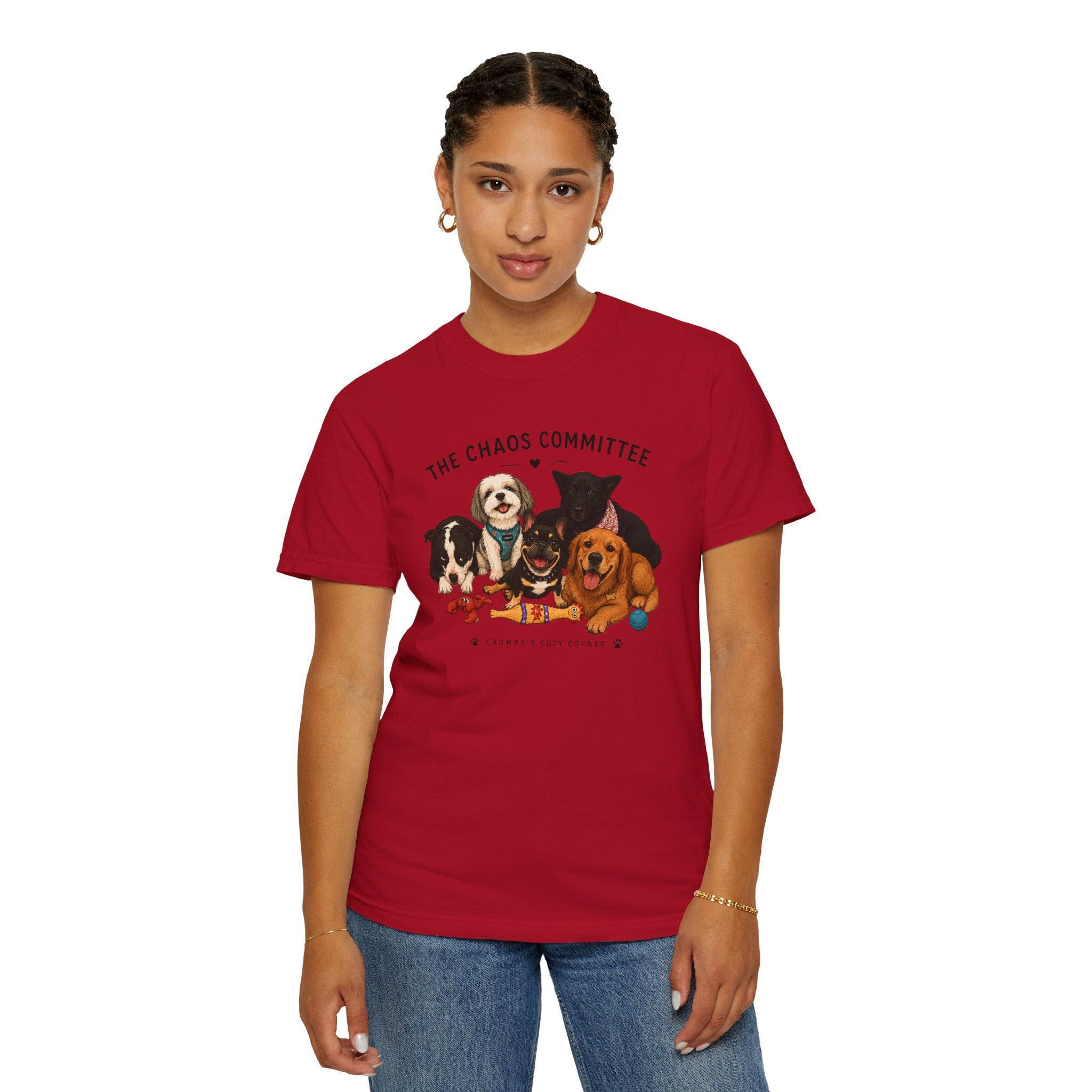 Chompy & Furriends ft. Fenlons: The Chaos Committee T-Shirt — Cute Pack of Dogs Graphic Tee