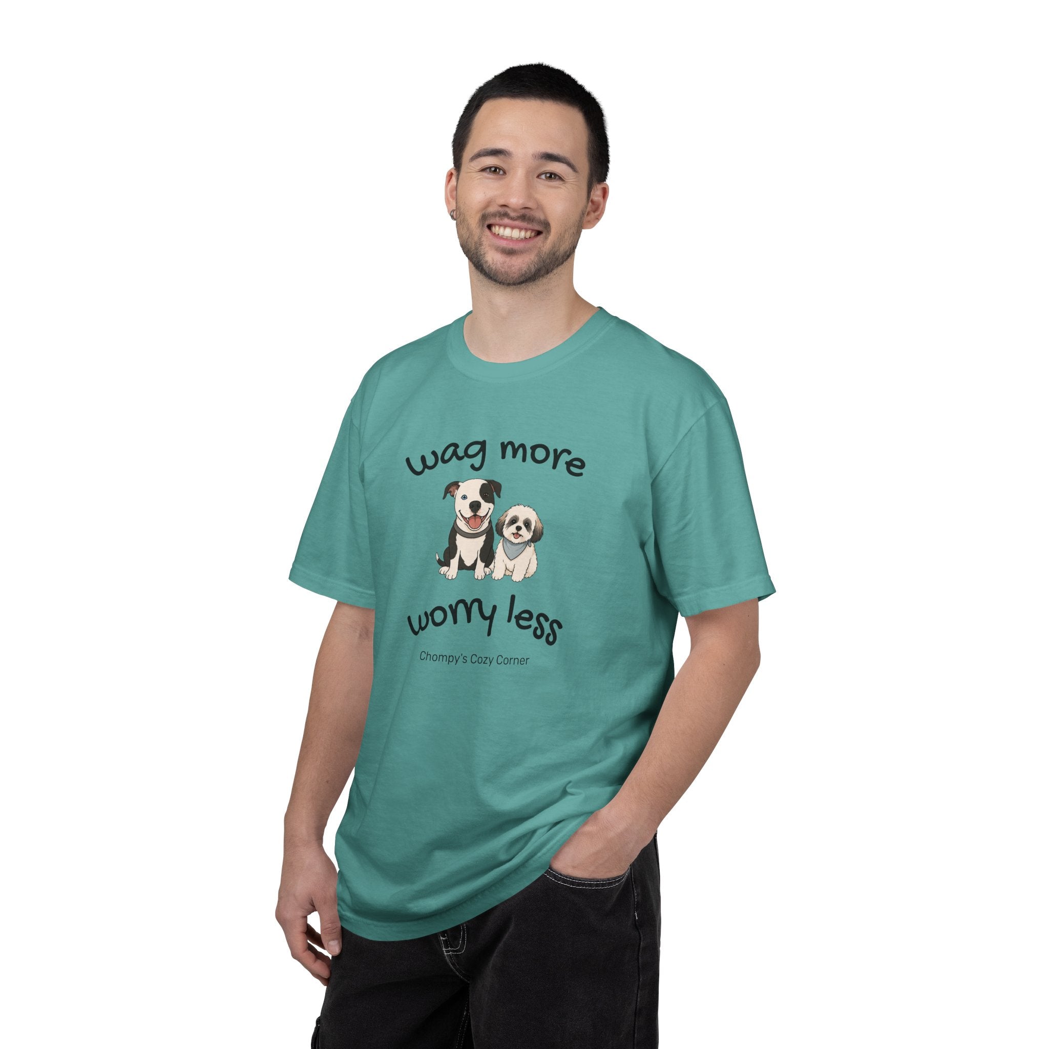 Wag More Worry Less Dog Graphic T-Shirt