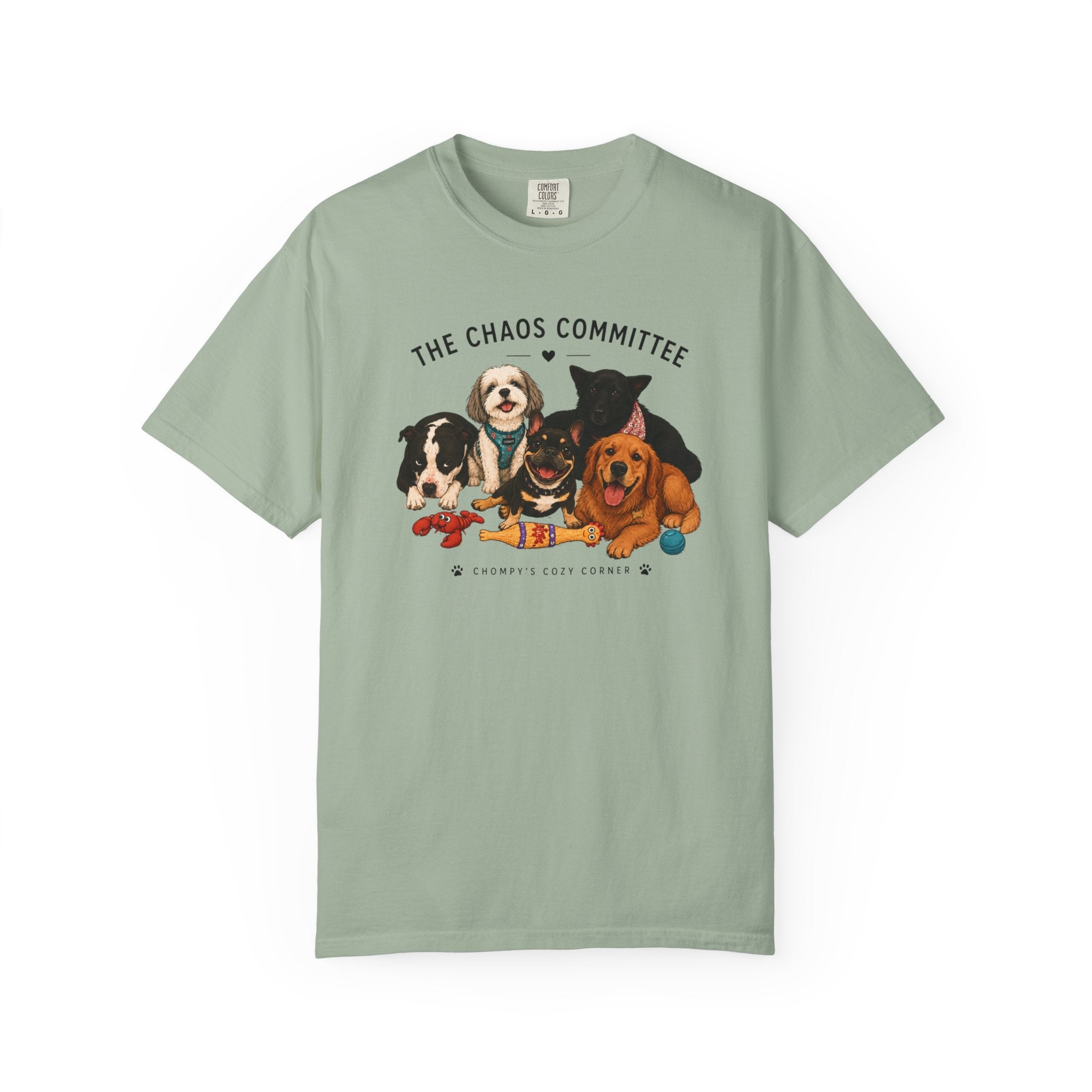Chompy & Furriends ft. Fenlons: The Chaos Committee T-Shirt — Cute Pack of Dogs Graphic Tee