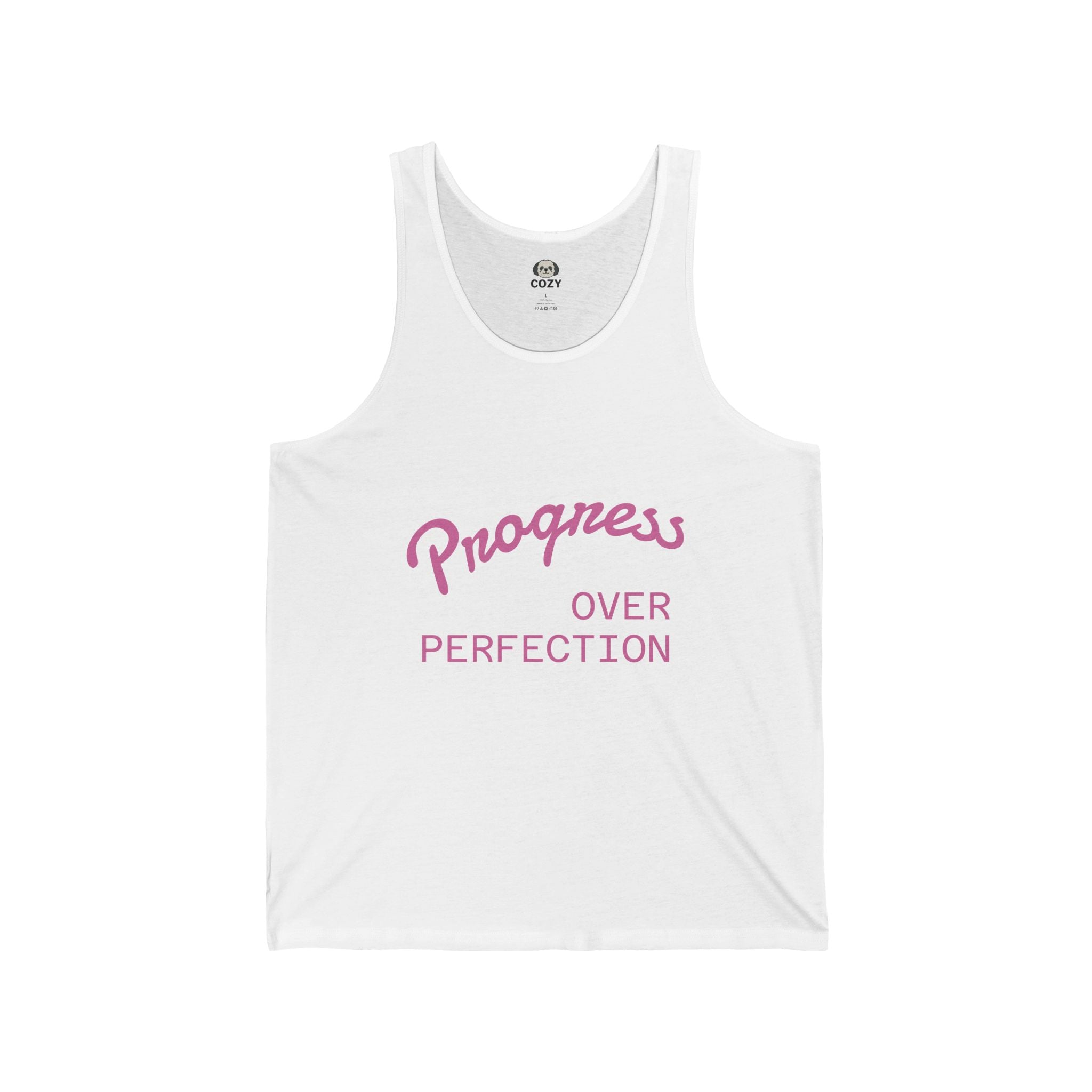 Progress Over Perfection Pink Tank Top