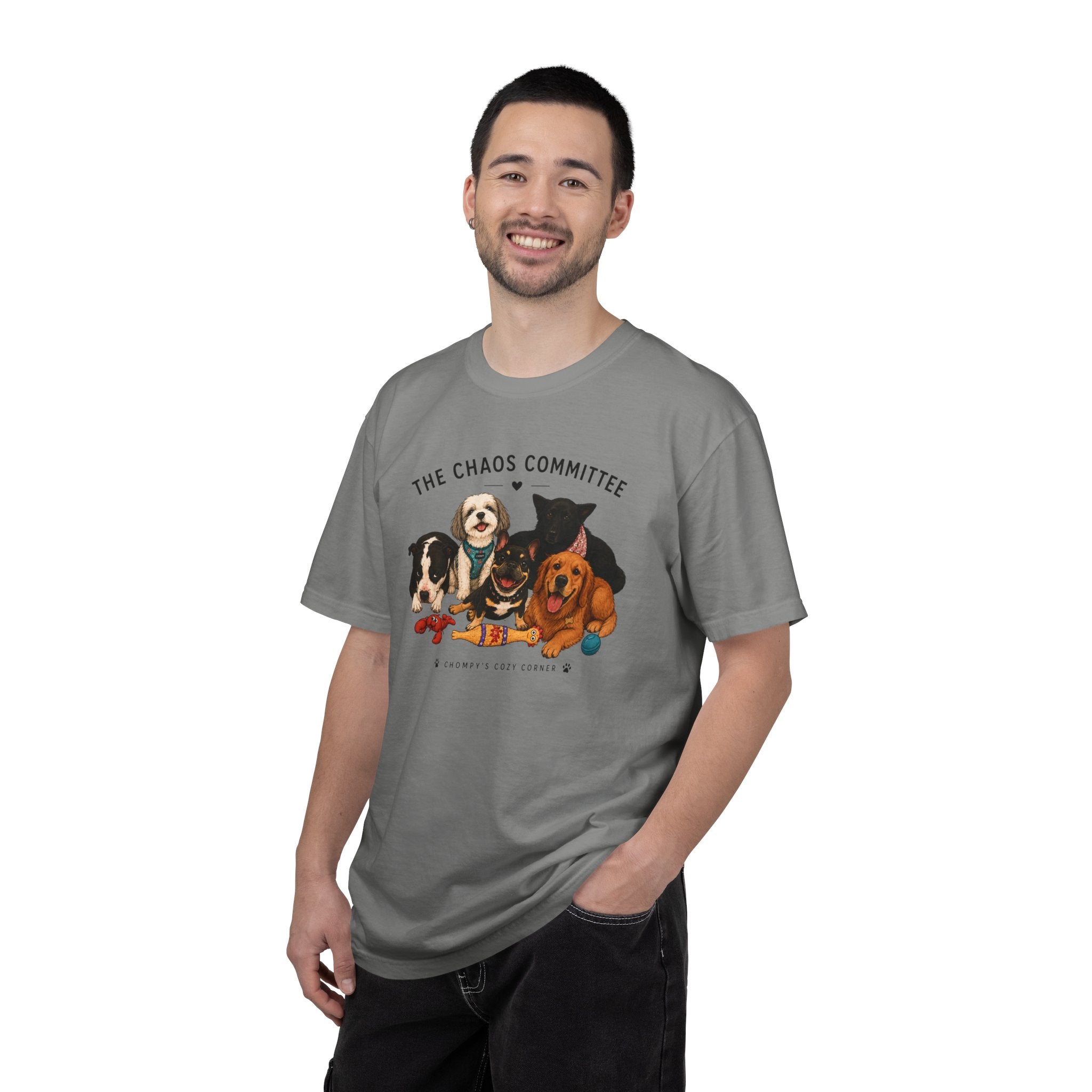 Chompy & Furriends ft. Fenlons: The Chaos Committee T-Shirt — Cute Pack of Dogs Graphic Tee