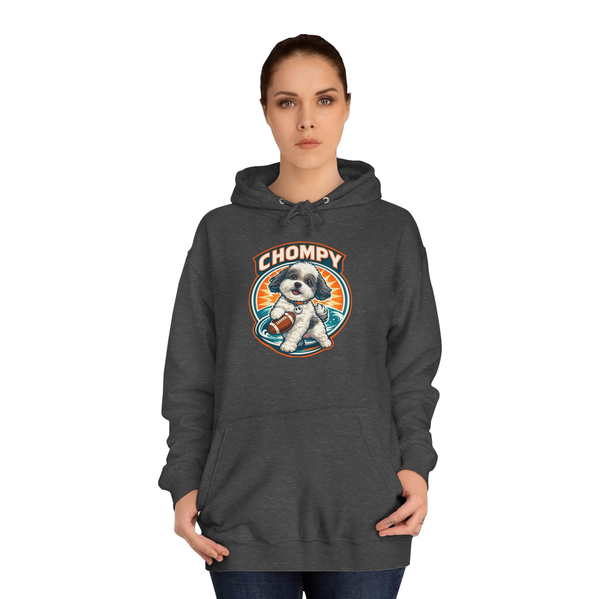 'Chompy' Football Cute Puppy Retro College Hoodie
