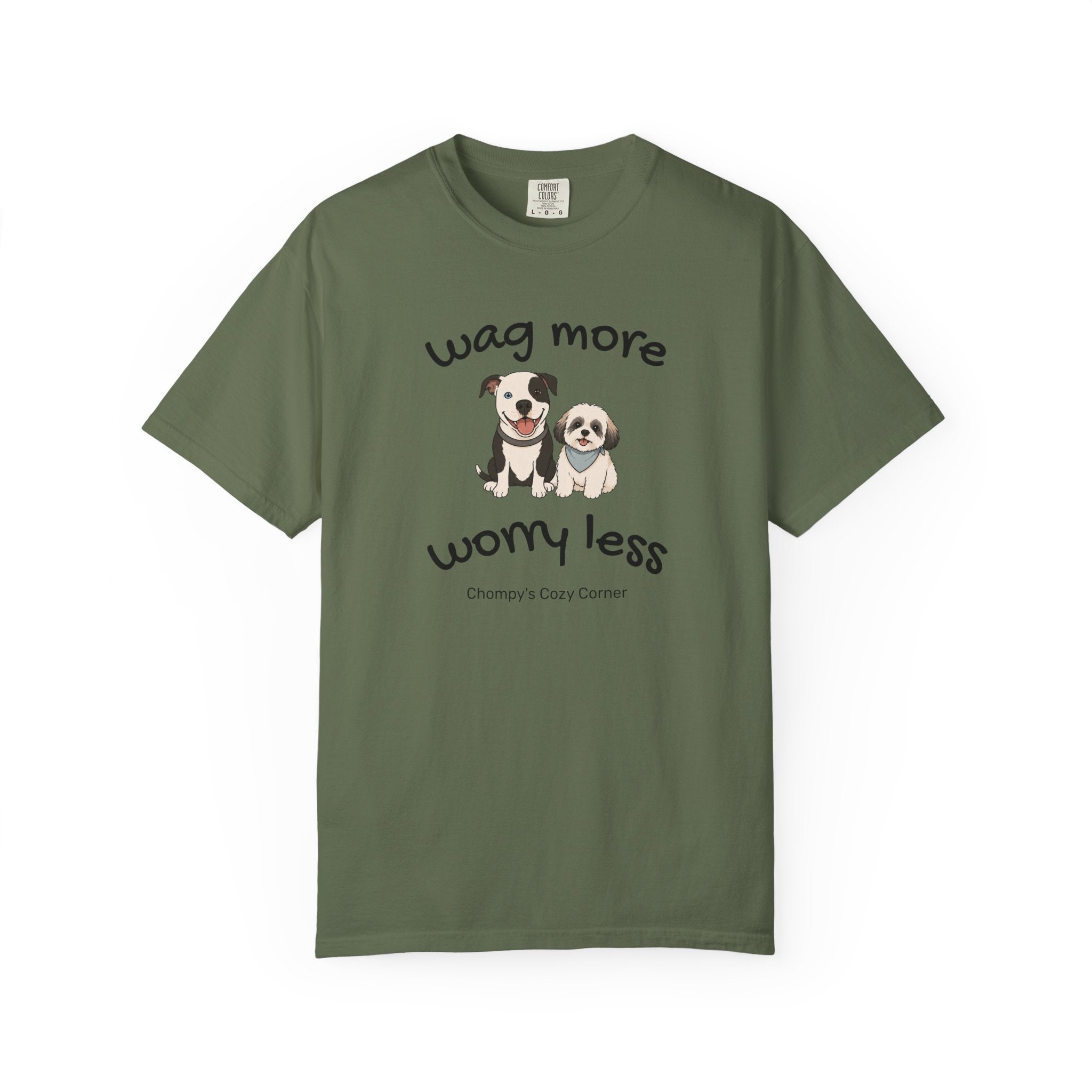 Wag More Worry Less Dog Graphic T-Shirt