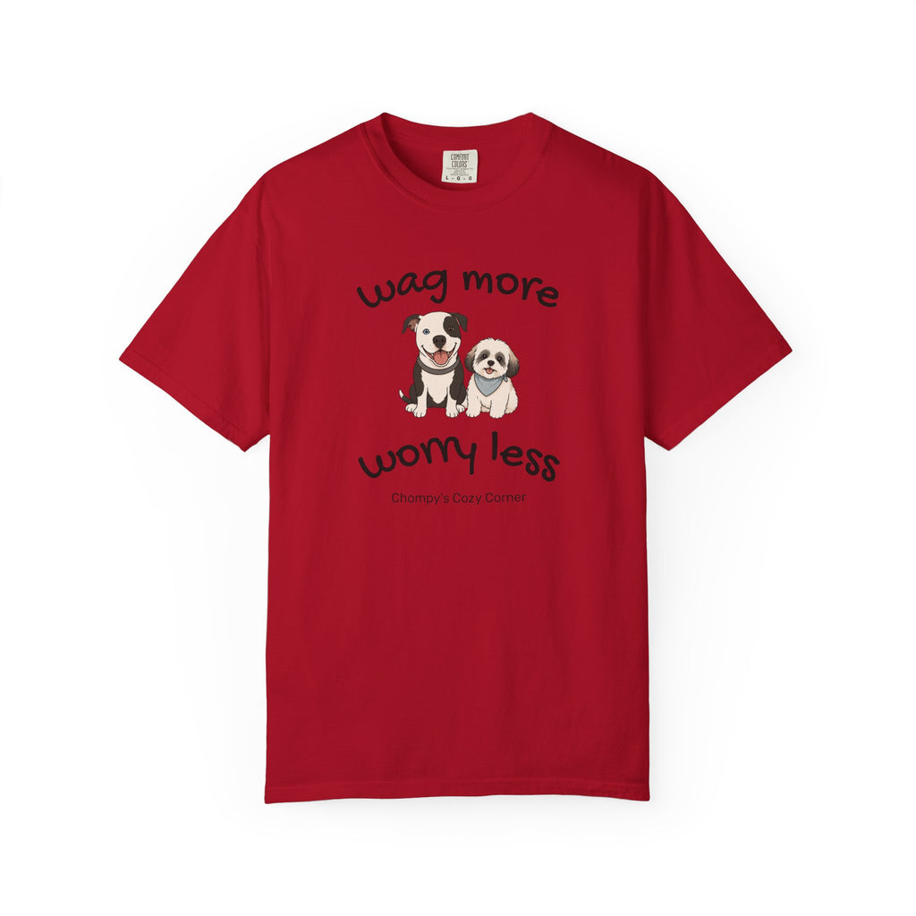 Wag More Worry Less Dog Graphic T-Shirt