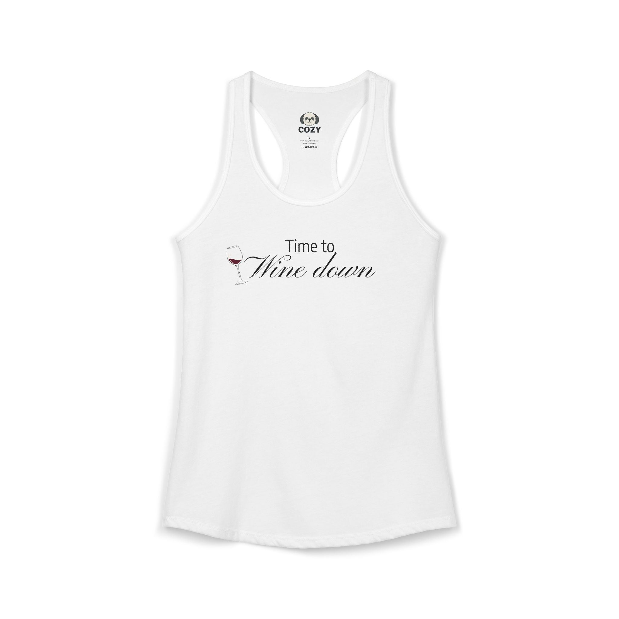Time to Wine Down Racerback Tank — Yoga Wine Glass Tank Top for Women