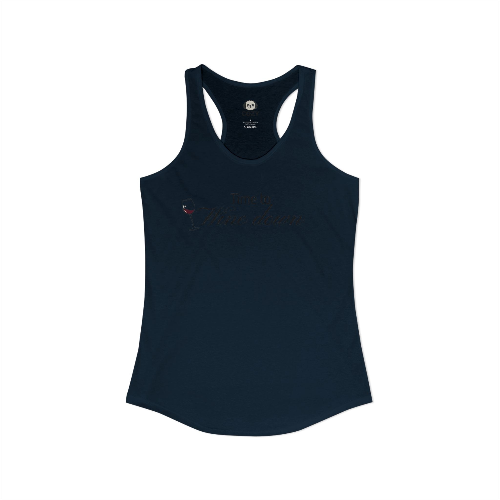 Time to Wine Down Racerback Tank — Yoga Wine Glass Tank Top for Women