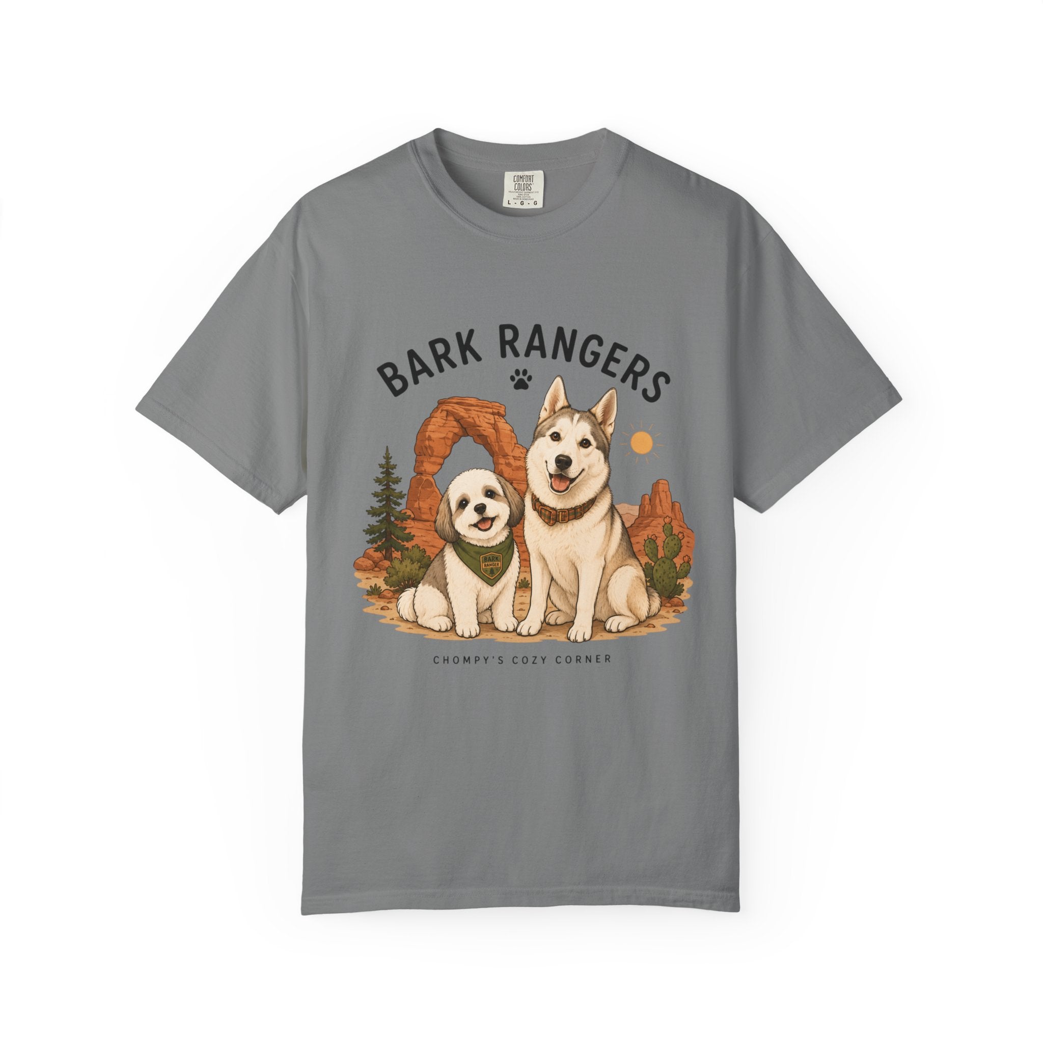 Chompy and Furriends ft. Boba: Bark Rangers T-Shirt — Cute Adventure Dog Graphic Tee
