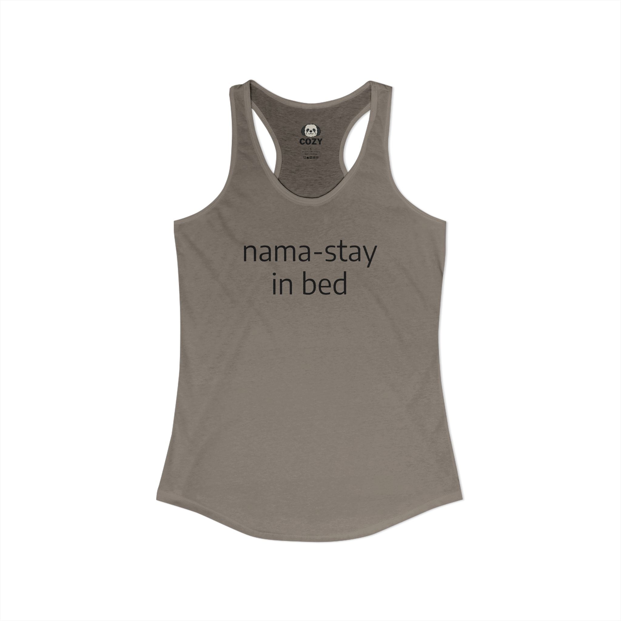 Nama-stay In Bed Racerback Tank — Funny Namaste Yoga Tank Top
