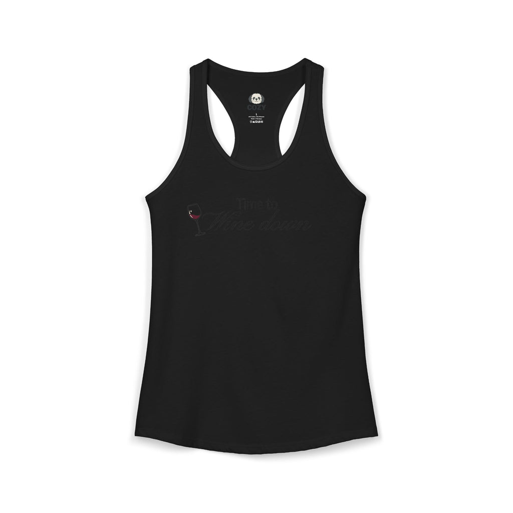 Time to Wine Down Racerback Tank — Yoga Wine Glass Tank Top for Women