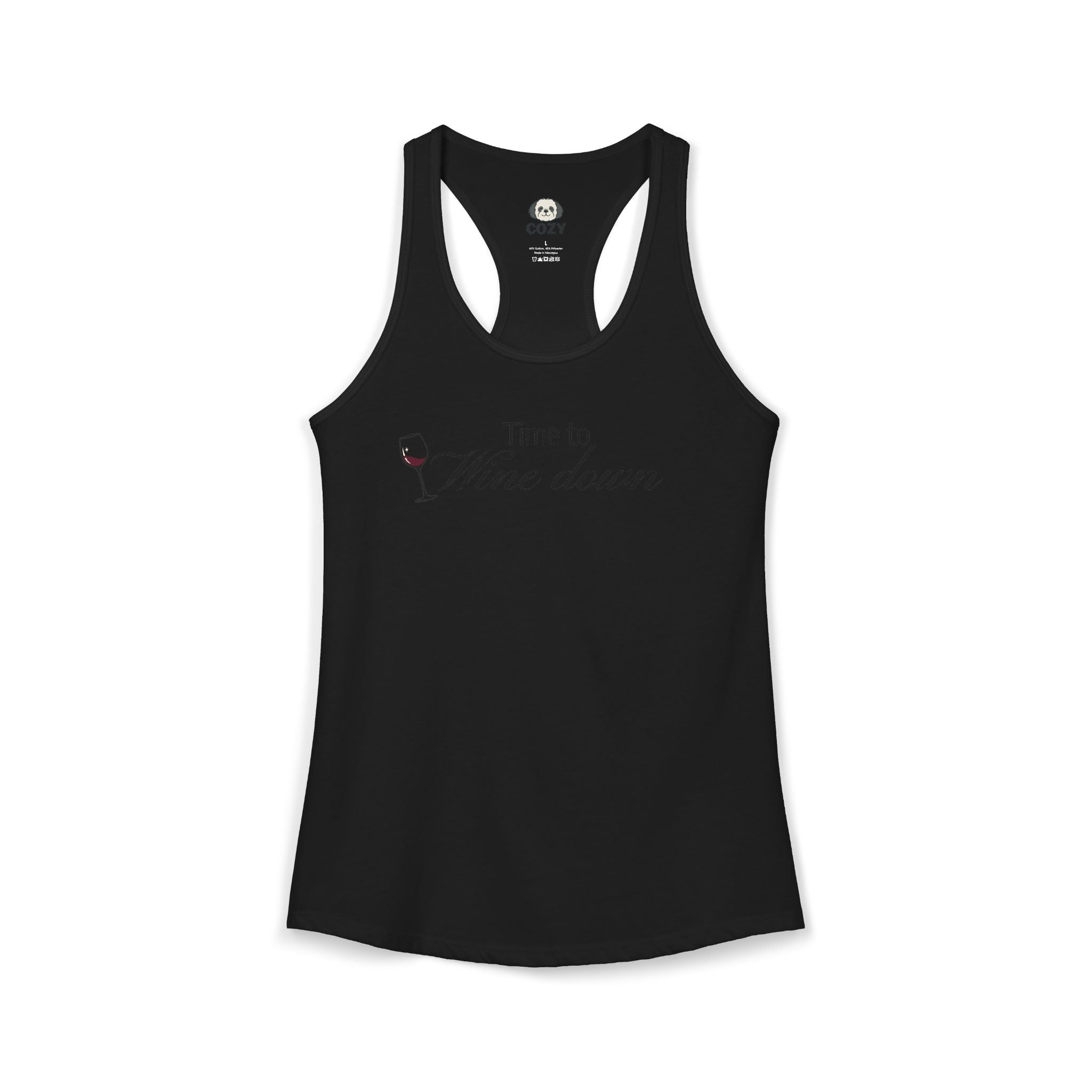 Time to Wine Down Racerback Tank — Yoga Wine Glass Tank Top for Women