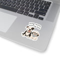 Wag More, Worry Less Dog Sticker — Cute Duo Kiss-Cut Decal for Laptops & Water Bottles