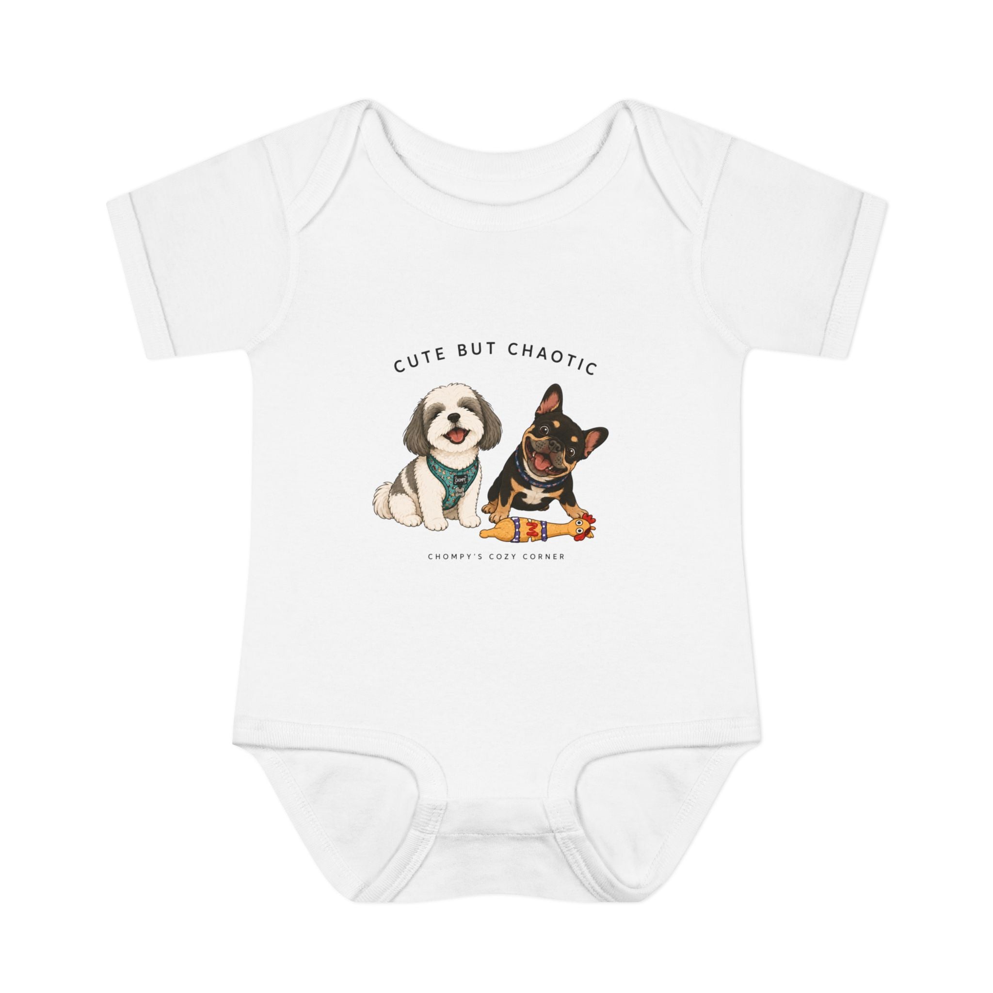 Chompy and Furriends ft. Cliffy: Cute But Chaotic Puppy Infant Bodysuit