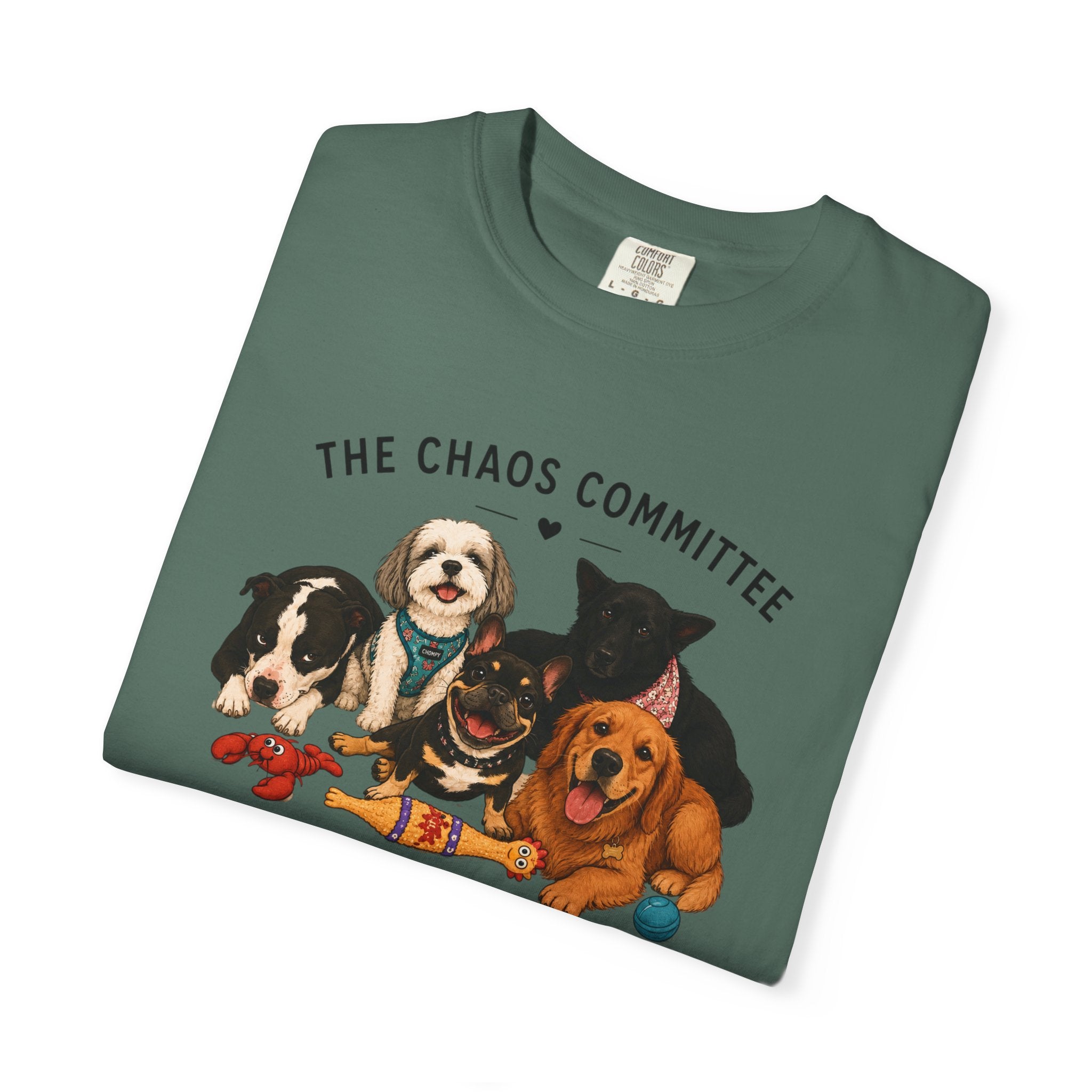 Chompy & Furriends ft. Fenlons: The Chaos Committee T-Shirt — Cute Pack of Dogs Graphic Tee