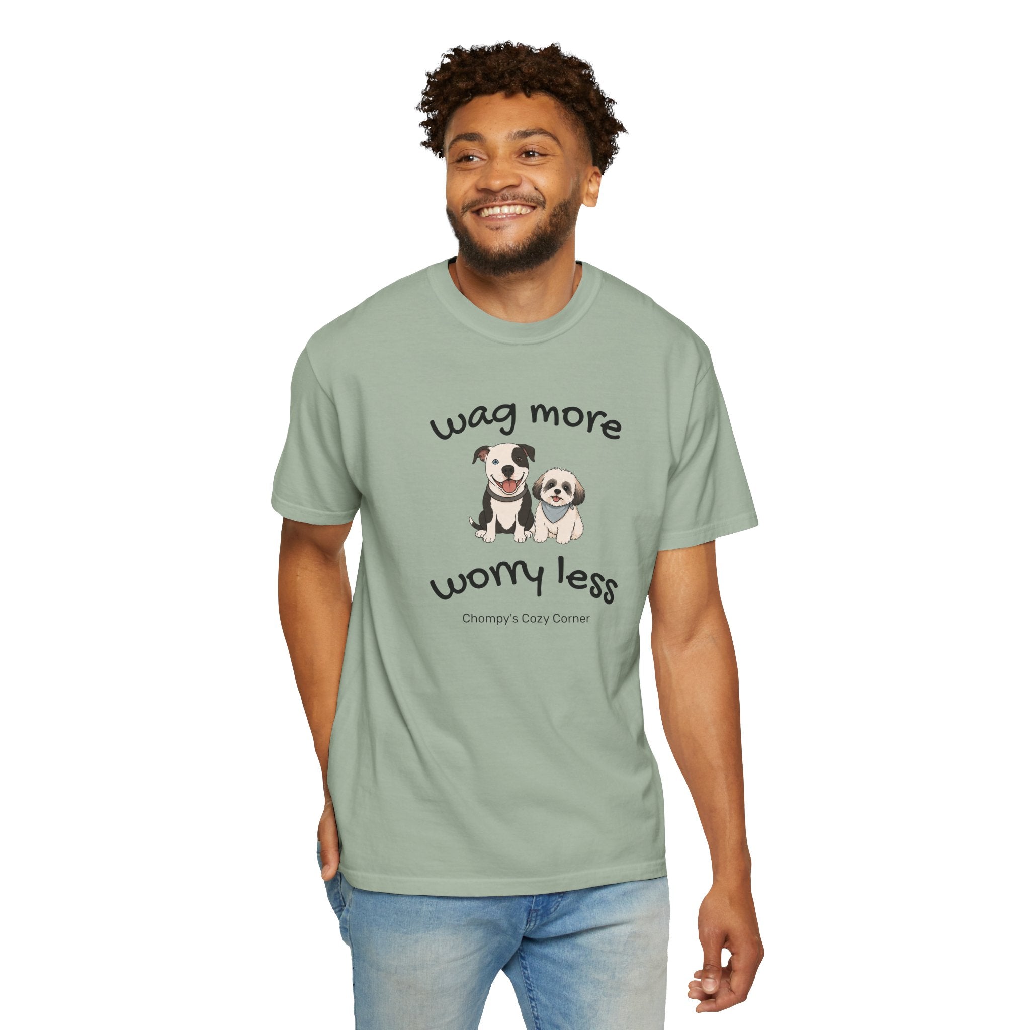 Wag More Worry Less Dog Graphic T-Shirt