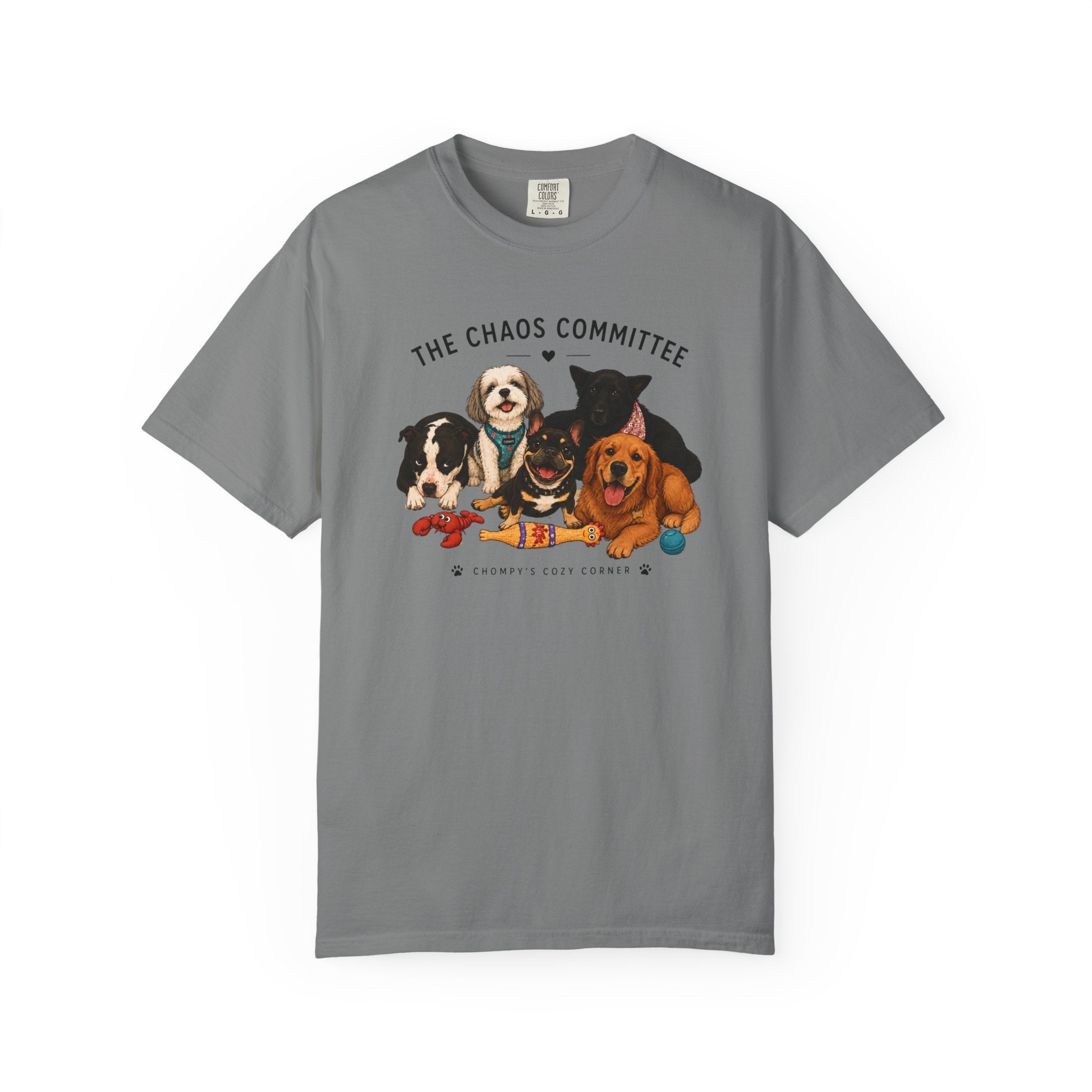 Chompy & Furriends ft. Fenlons: The Chaos Committee T-Shirt — Cute Pack of Dogs Graphic Tee