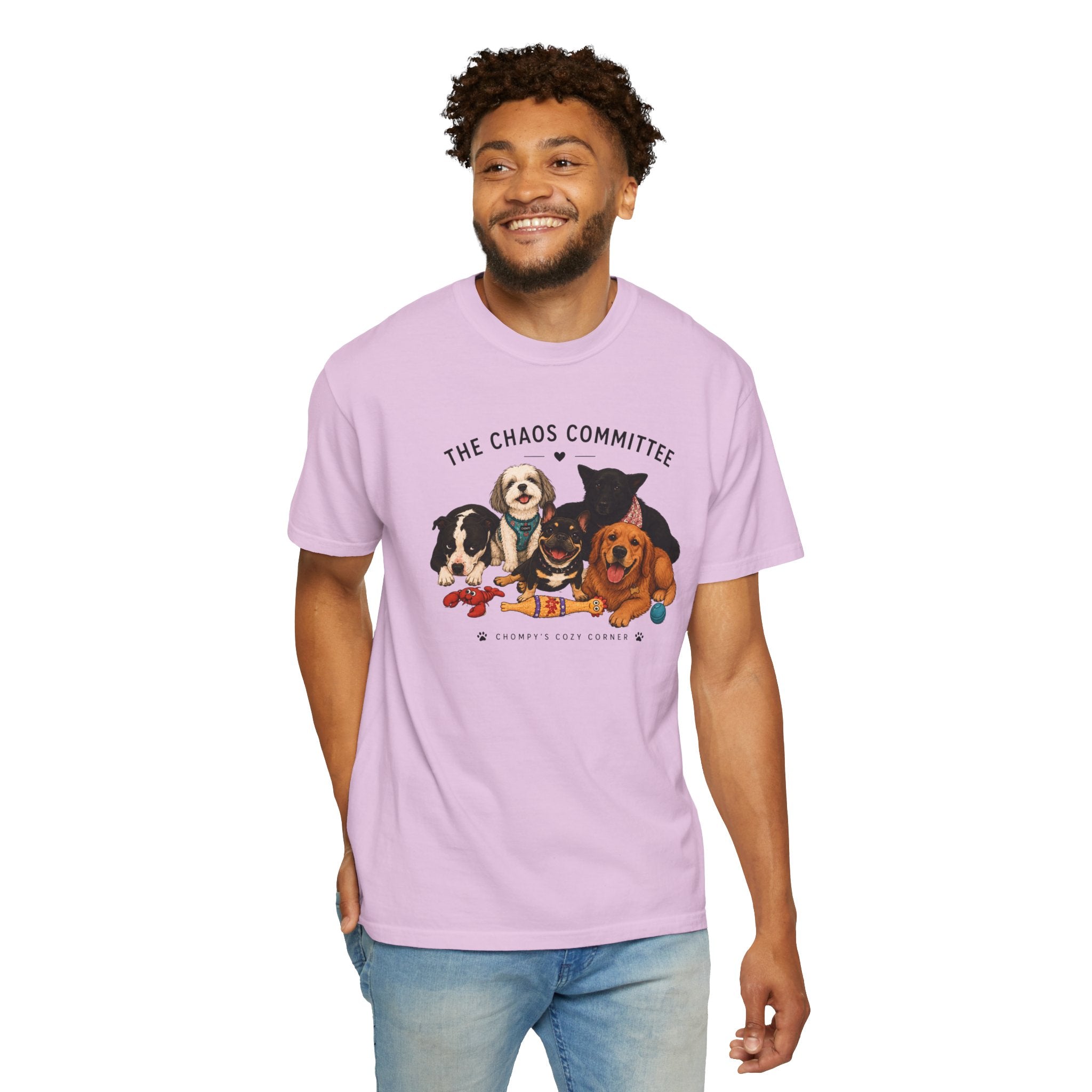 Chompy & Furriends ft. Fenlons: The Chaos Committee T-Shirt — Cute Pack of Dogs Graphic Tee