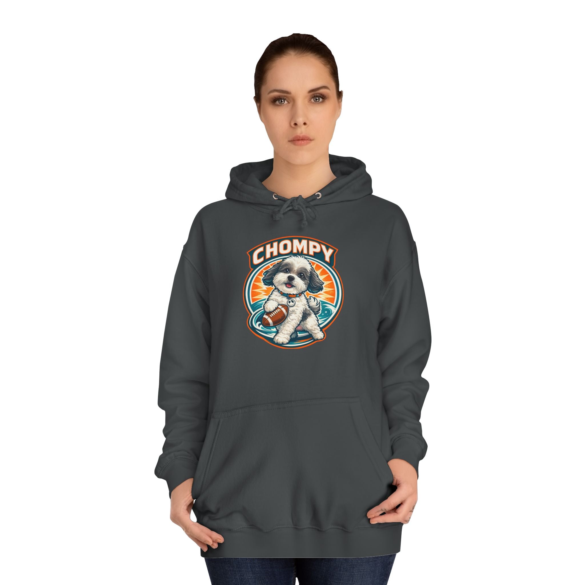 'Chompy' Football Cute Puppy Retro College Hoodie