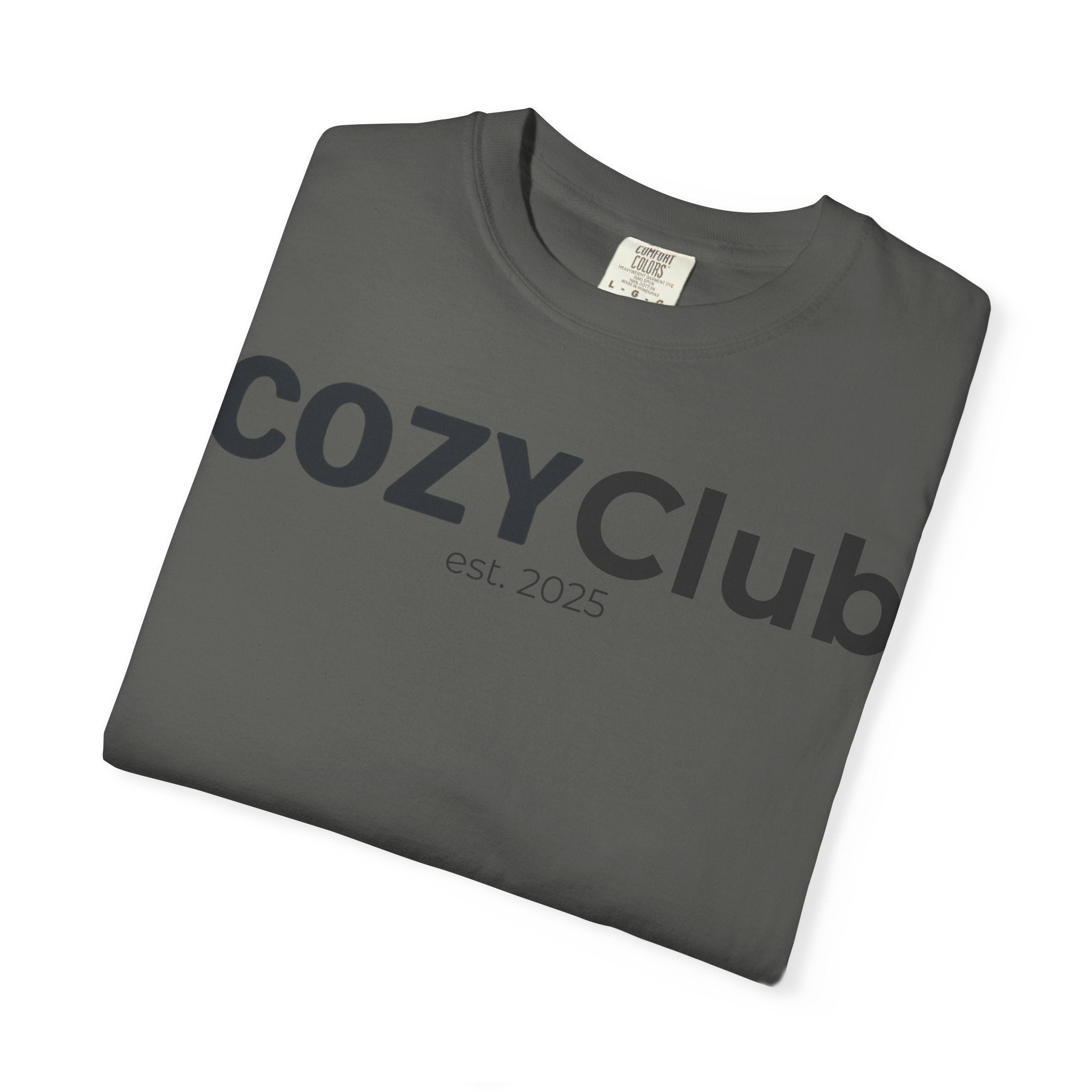 Cozy Club est. 2025 T-Shirt — Vintage Garment-Dyed Tee