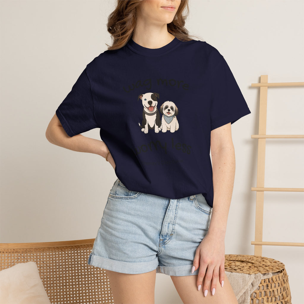 Wag More Worry Less Dog Graphic T-Shirt