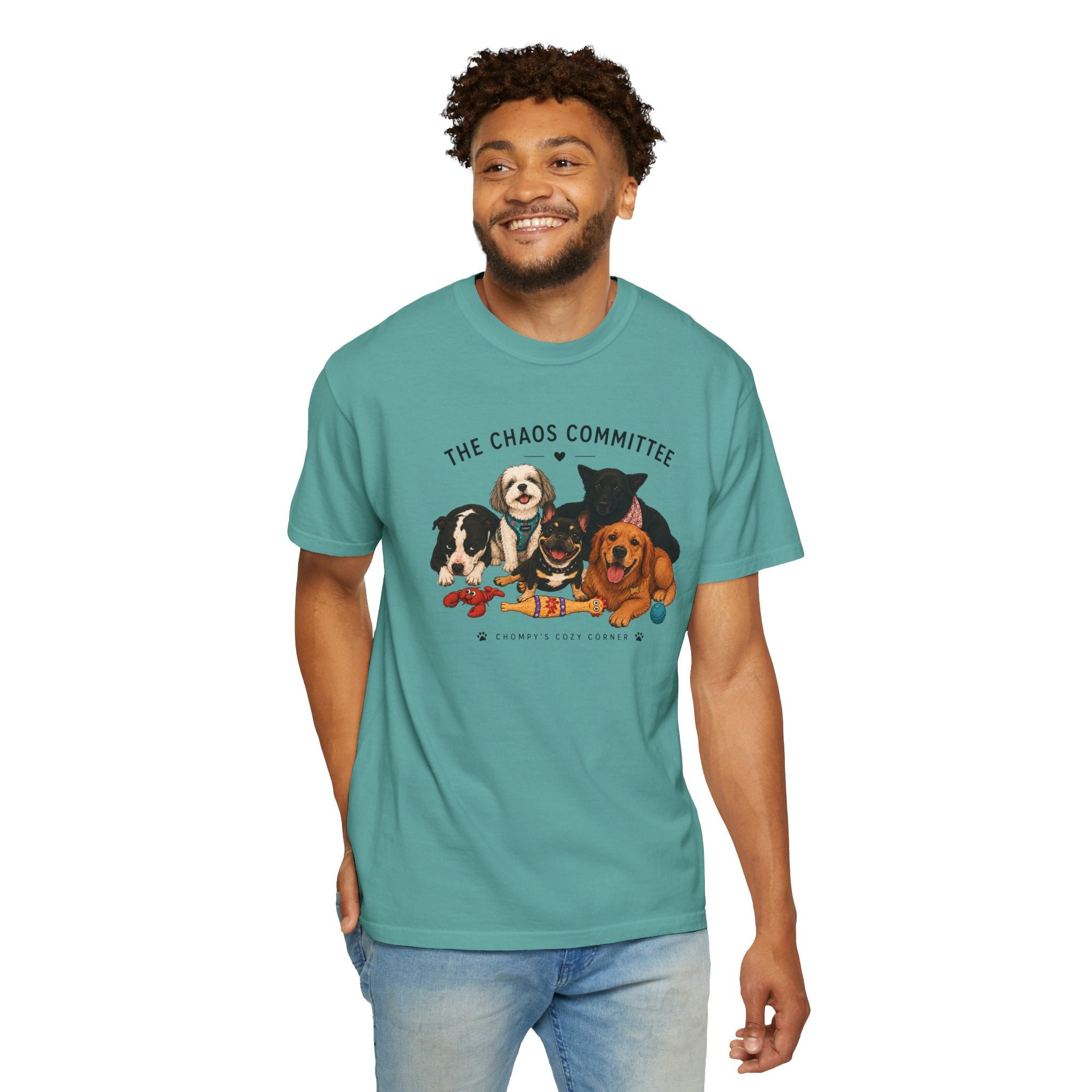 Chompy & Furriends ft. Fenlons: The Chaos Committee T-Shirt — Cute Pack of Dogs Graphic Tee