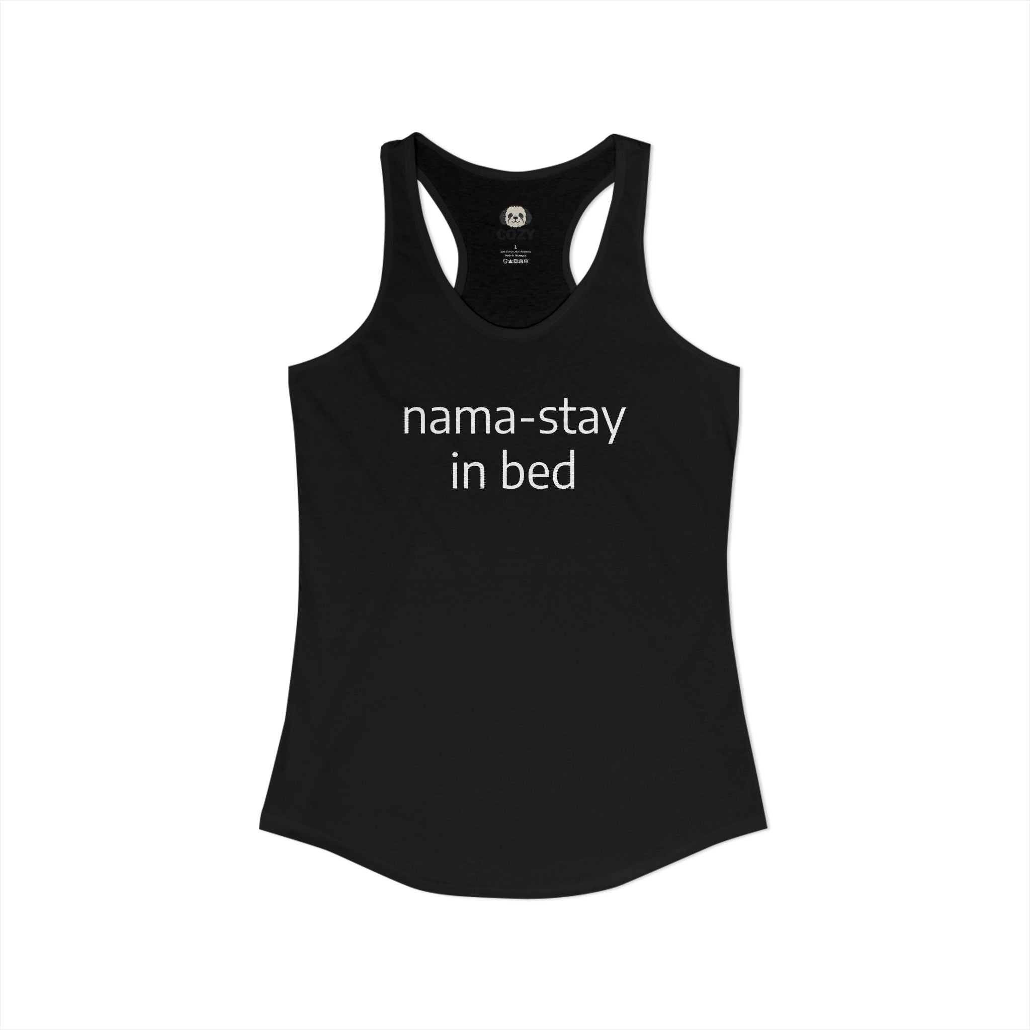 Nama-stay In Bed Racerback Tank — Funny Namaste Yoga Tank Top