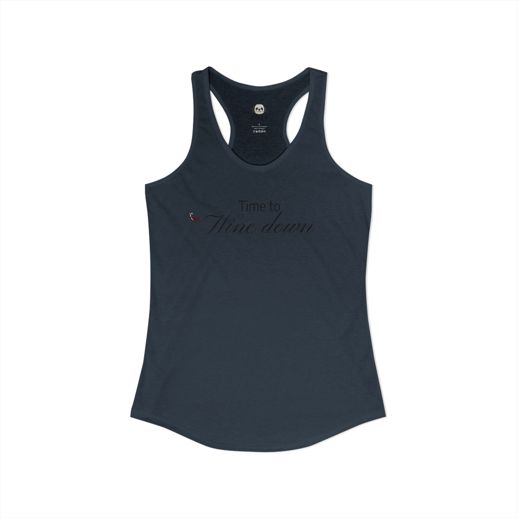 Time to Wine Down Racerback Tank — Yoga Wine Glass Tank Top for Women
