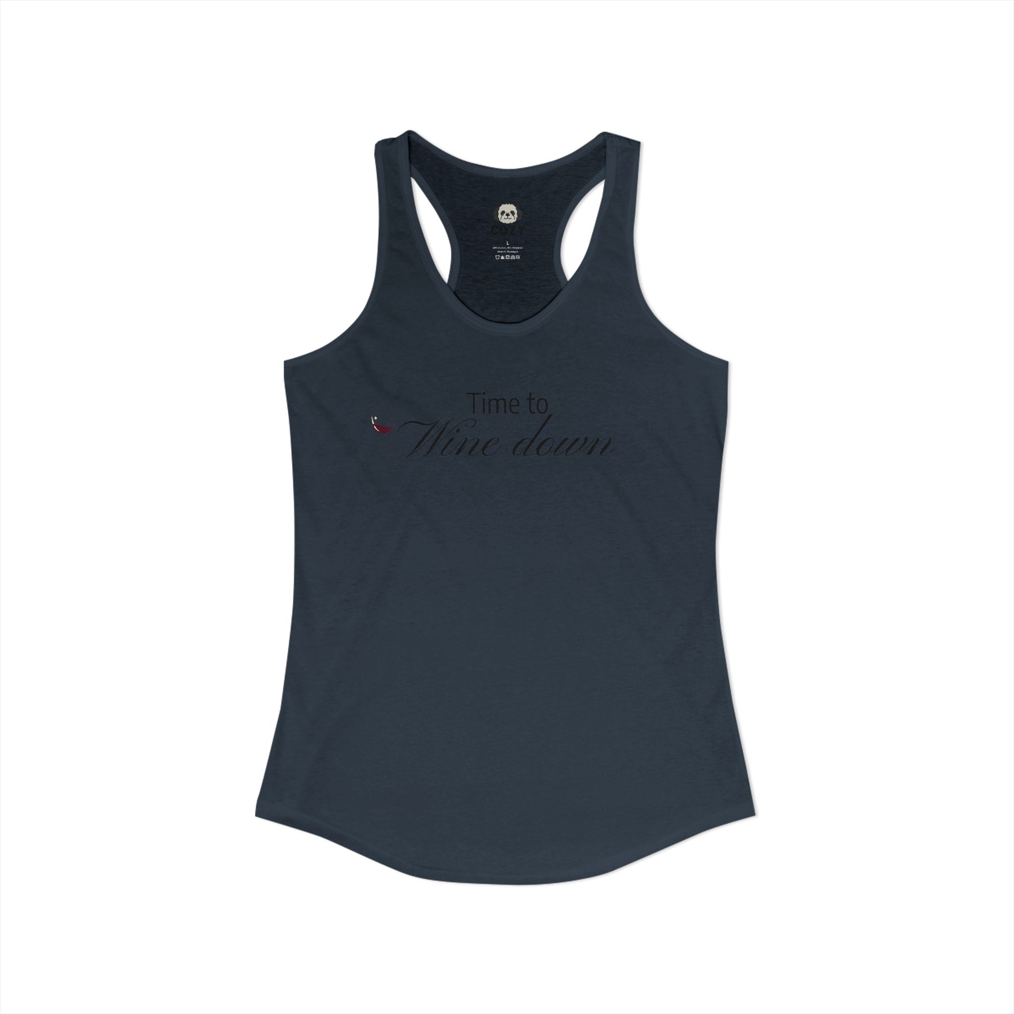Time to Wine Down Racerback Tank — Yoga Wine Glass Tank Top for Women