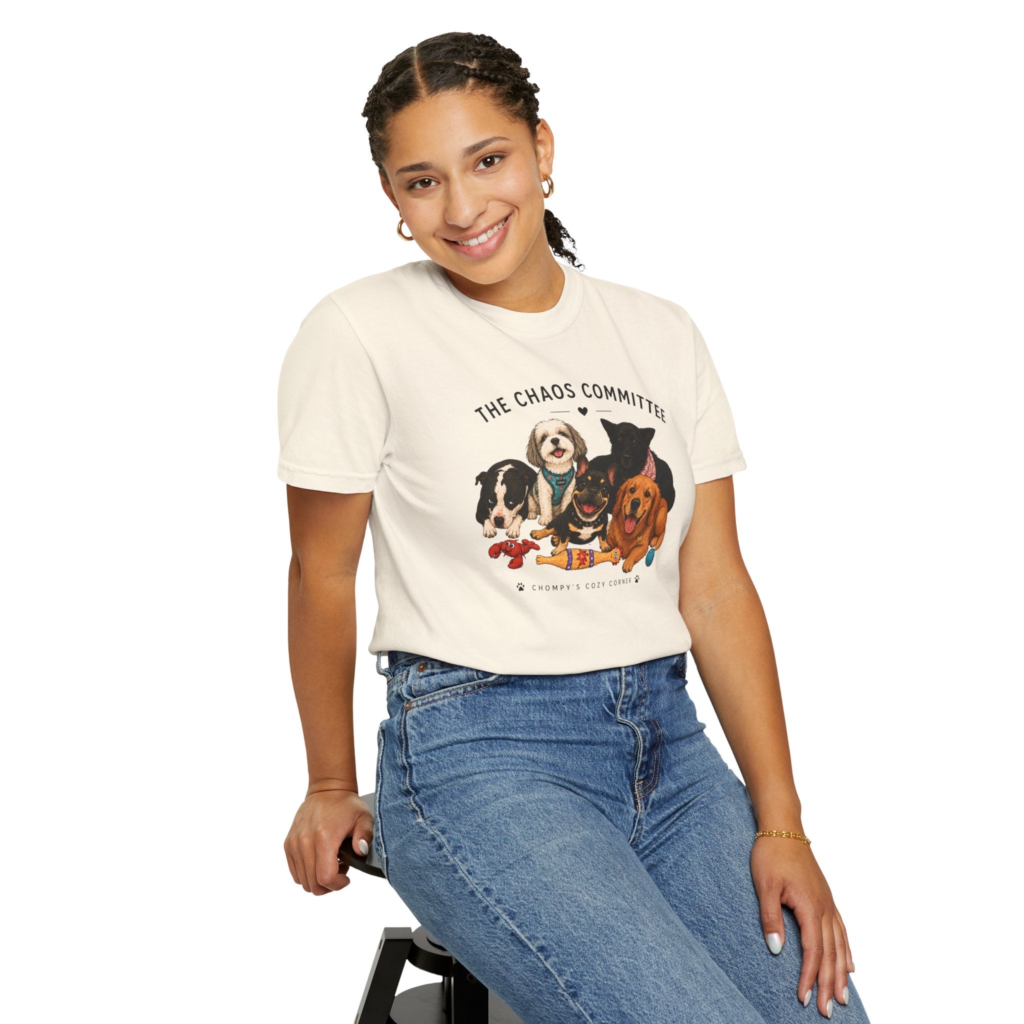 Chompy & Furriends ft. Fenlons: The Chaos Committee T-Shirt — Cute Pack of Dogs Graphic Tee