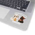 Kisses & Croissants Dog Sticker — Cute French Pups with Eiffel Tower (Kiss-Cut)