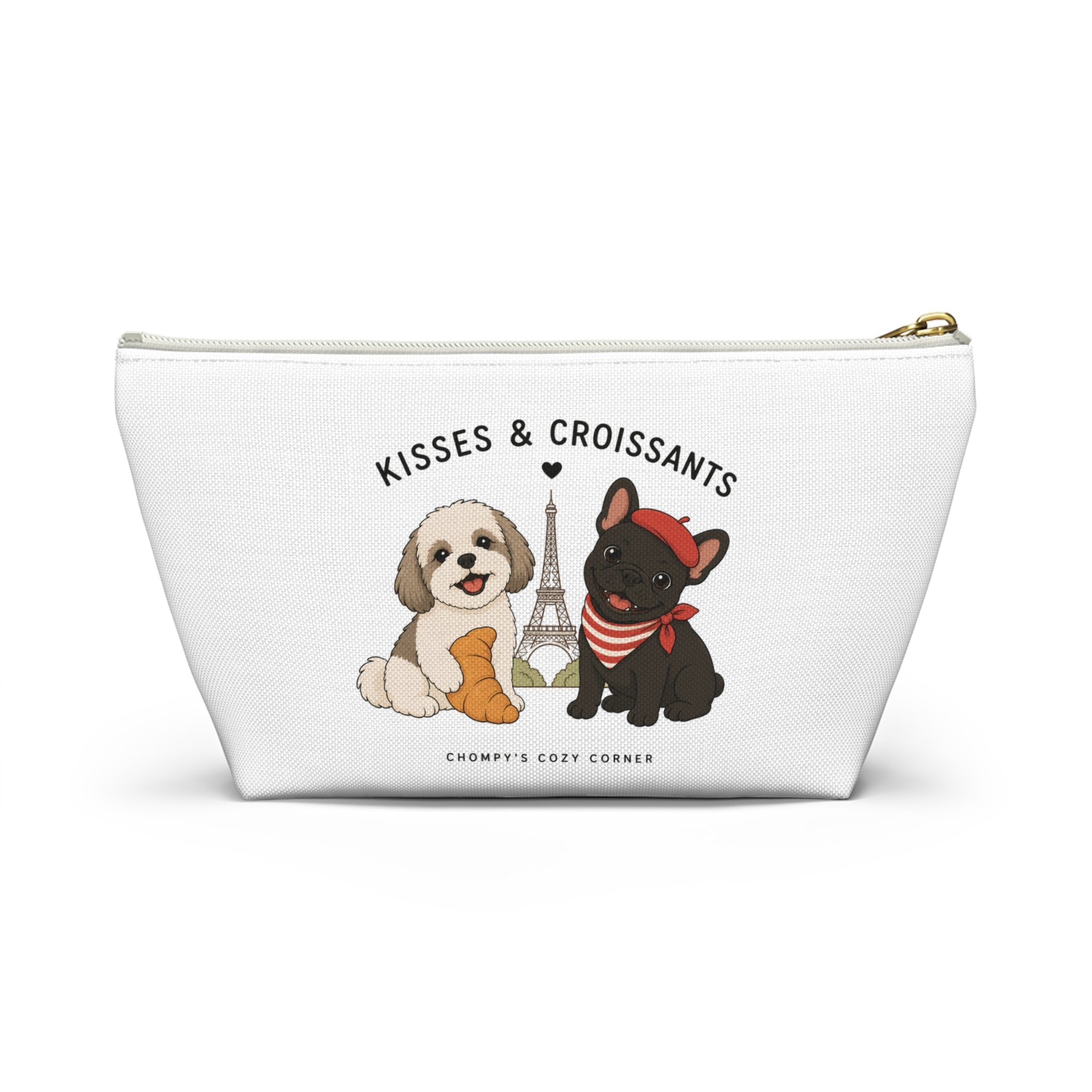 Kisses & Croissants Dog Accessory Pouch