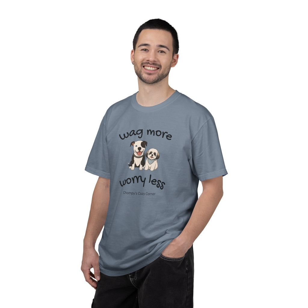 Wag More Worry Less Dog Graphic T-Shirt